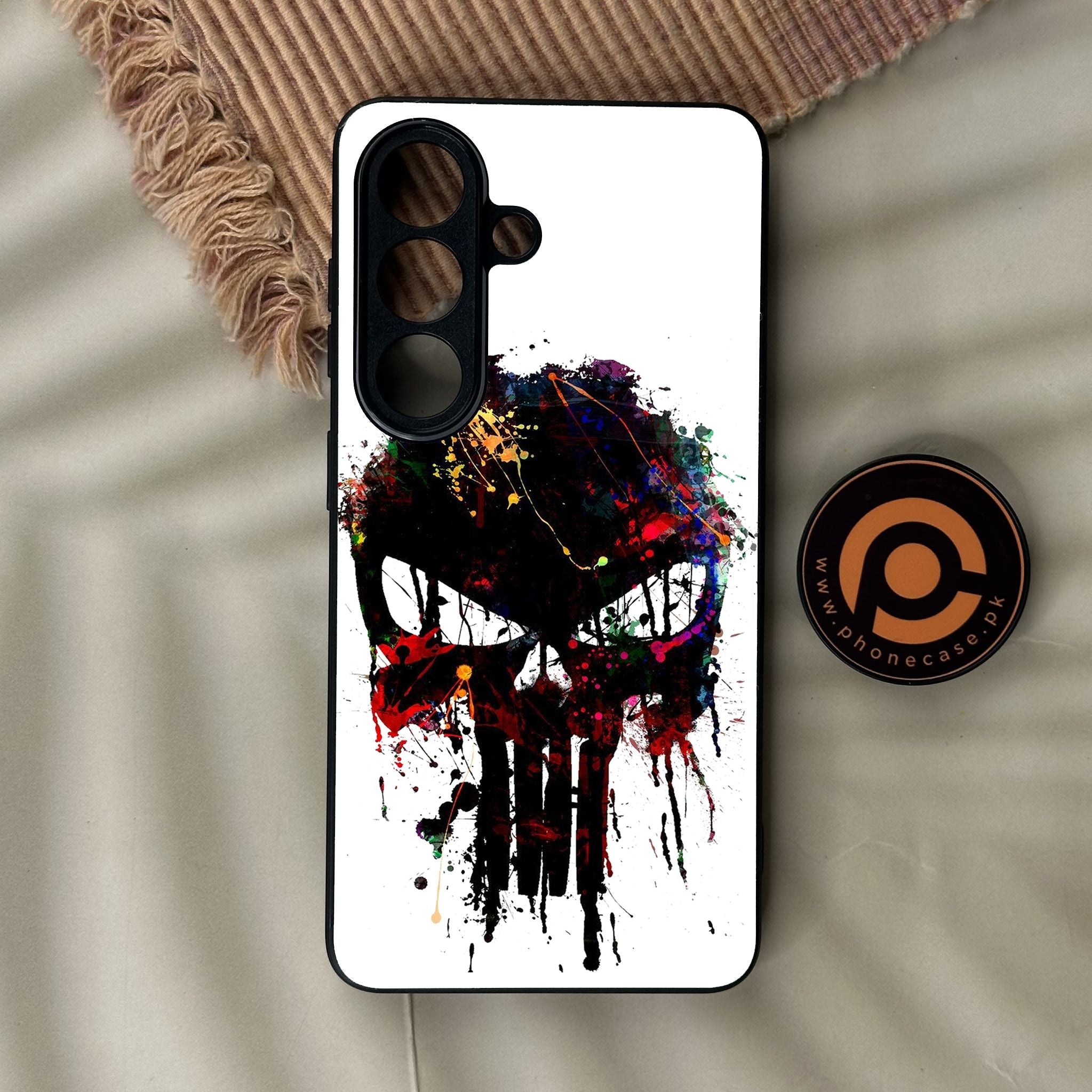 Galaxy S26 - Punisher Skull Design - Premium Metal Printed Soft Bumper Shock Proof Case