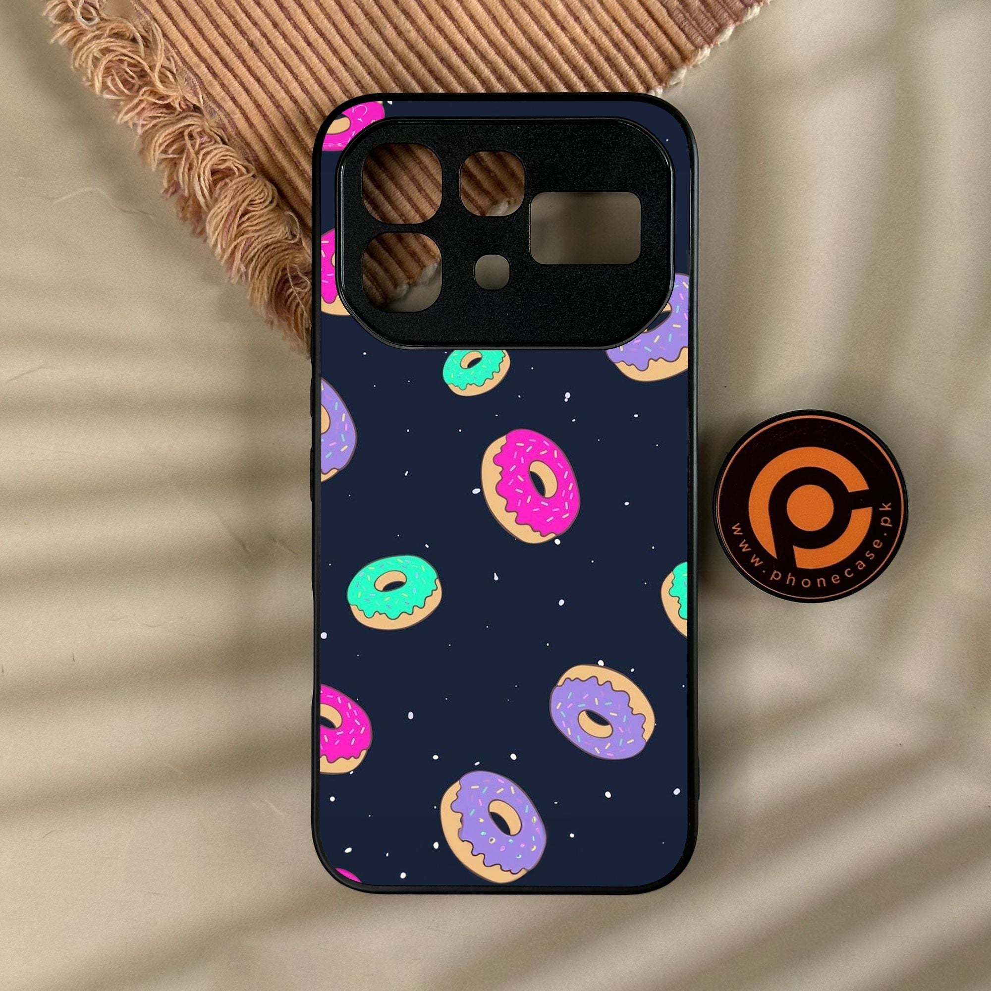 Infinix Note 60 Pro - Colorful Donuts - Premium Metal Printed Soft Bumper Shock Proof Case
