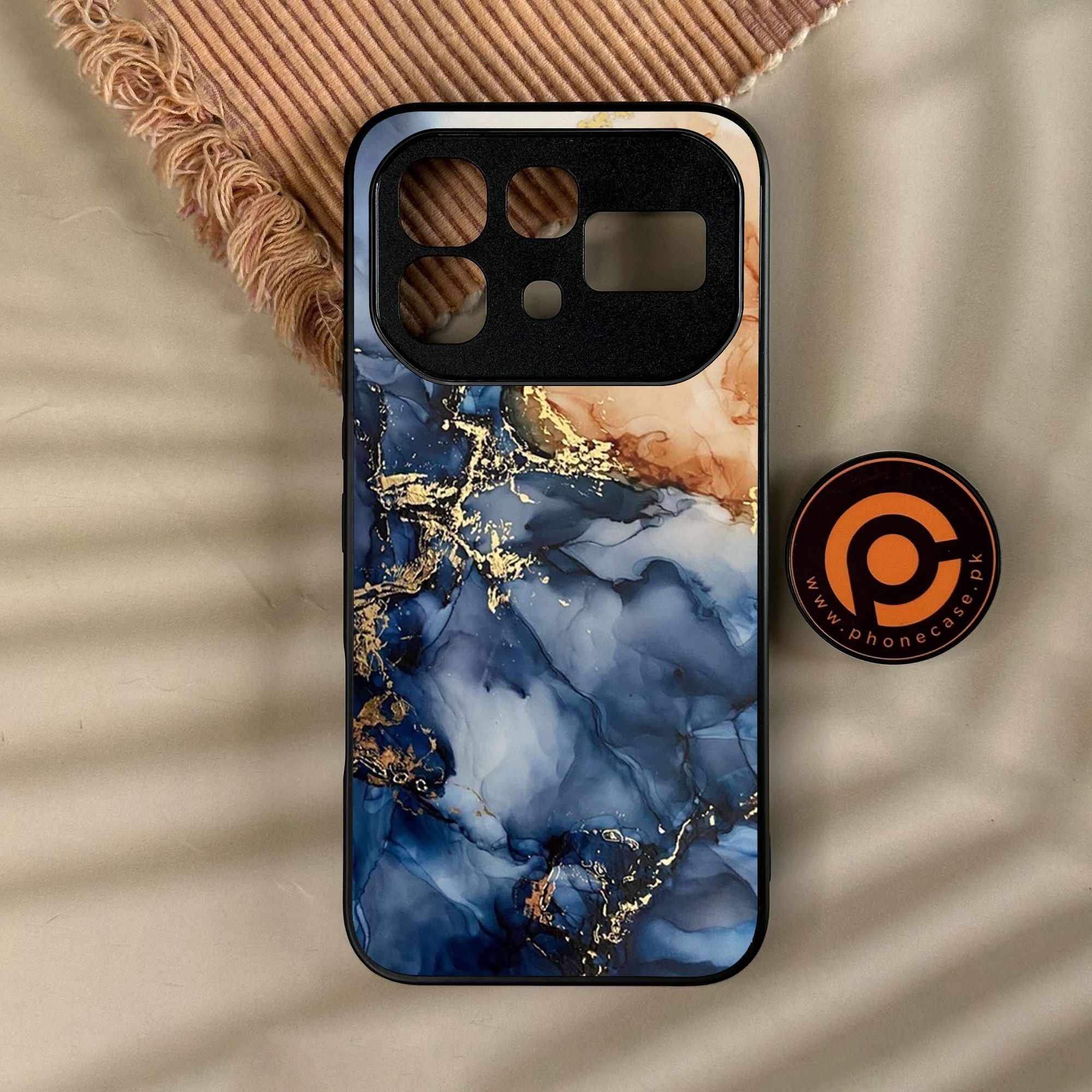 Infinix Note 60 - Blue Marble Design 9 - Premium Metal Printed Soft Bumper Shock Proof Case