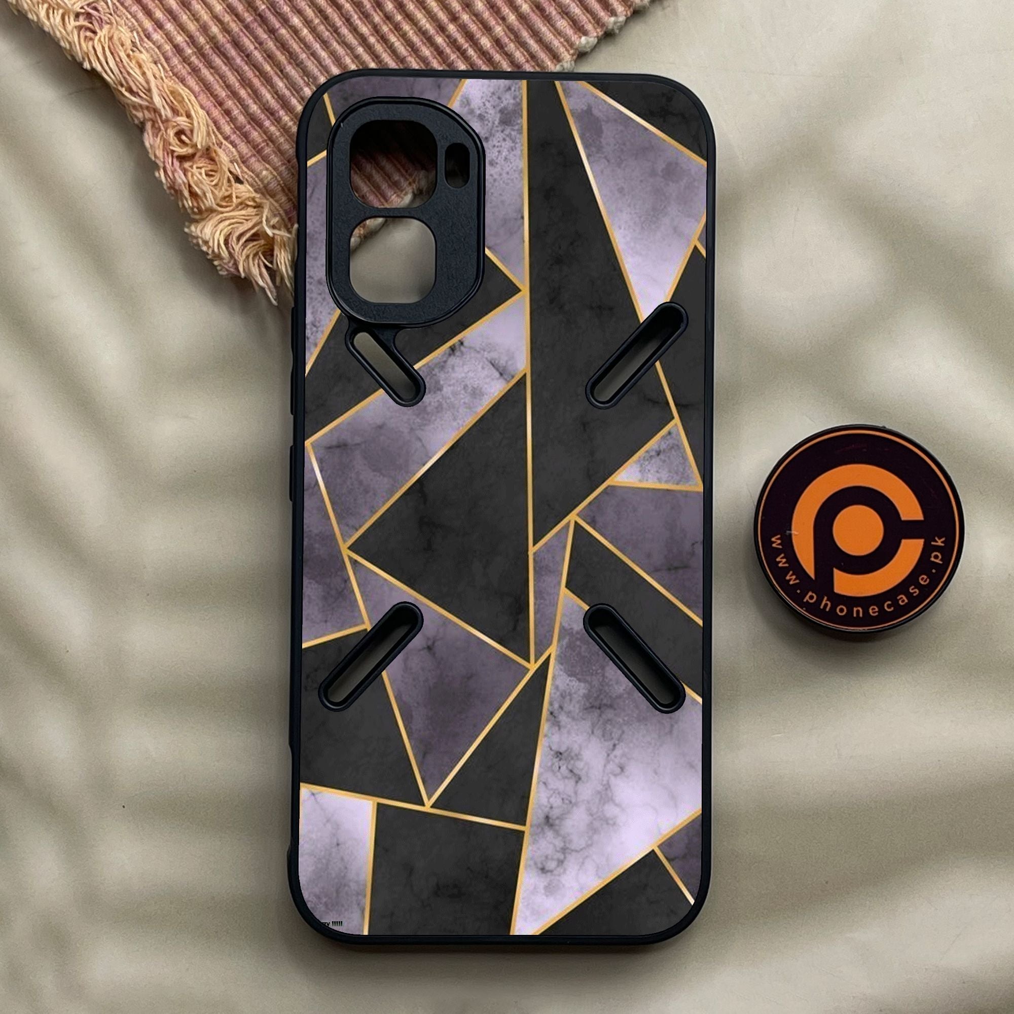 Infinix GT 50 Pro - Geometric Design 8 - Premium Metal Printed Soft Bumper Shock Proof Case