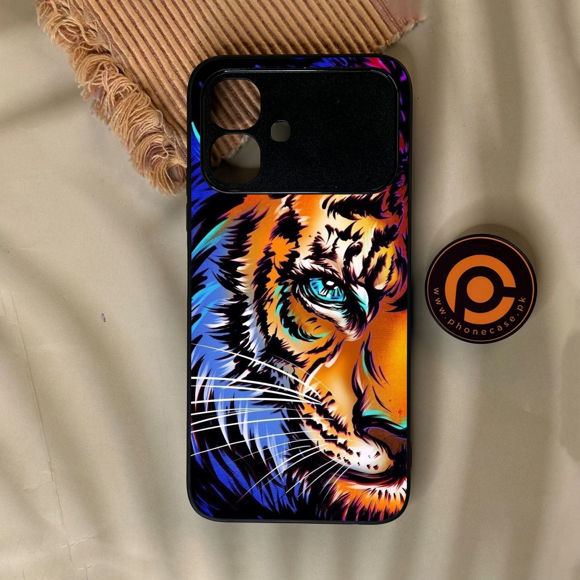 Infinix Smart 20 - Tiger Art - Premium Metal Printed Soft Bumper Shock Proof Case