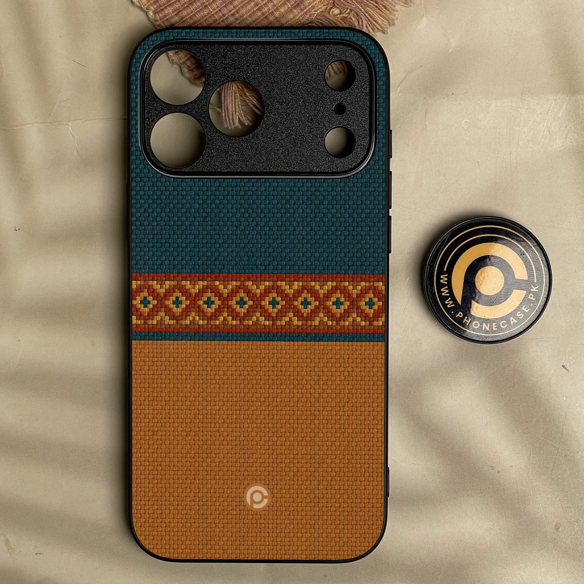 Iphone 18 Pro Max - Classic Weave Design 4 - Premium Metal Printed Soft Bumper Shock Proof Case