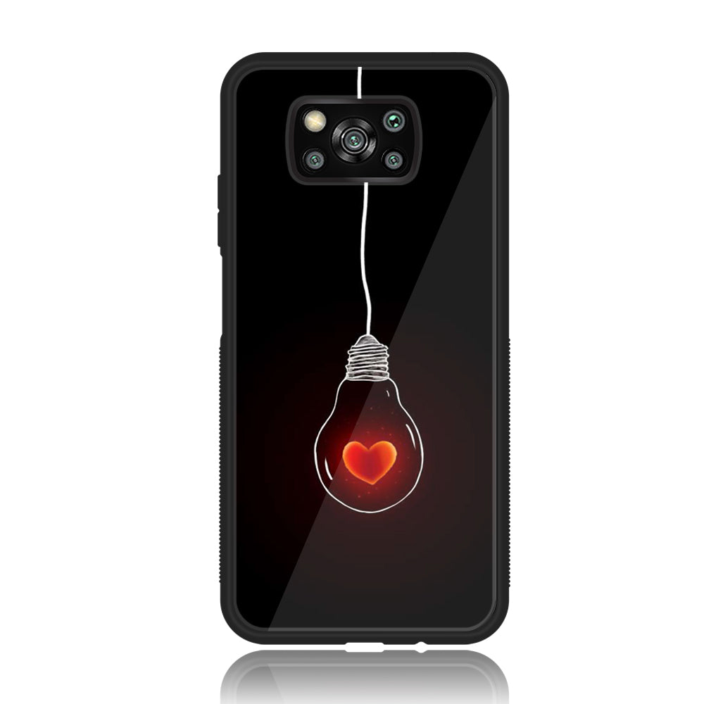 Xiaomi Poco X3 - Heart Series - Premium Printed Glass soft Bumper shock Proof Case