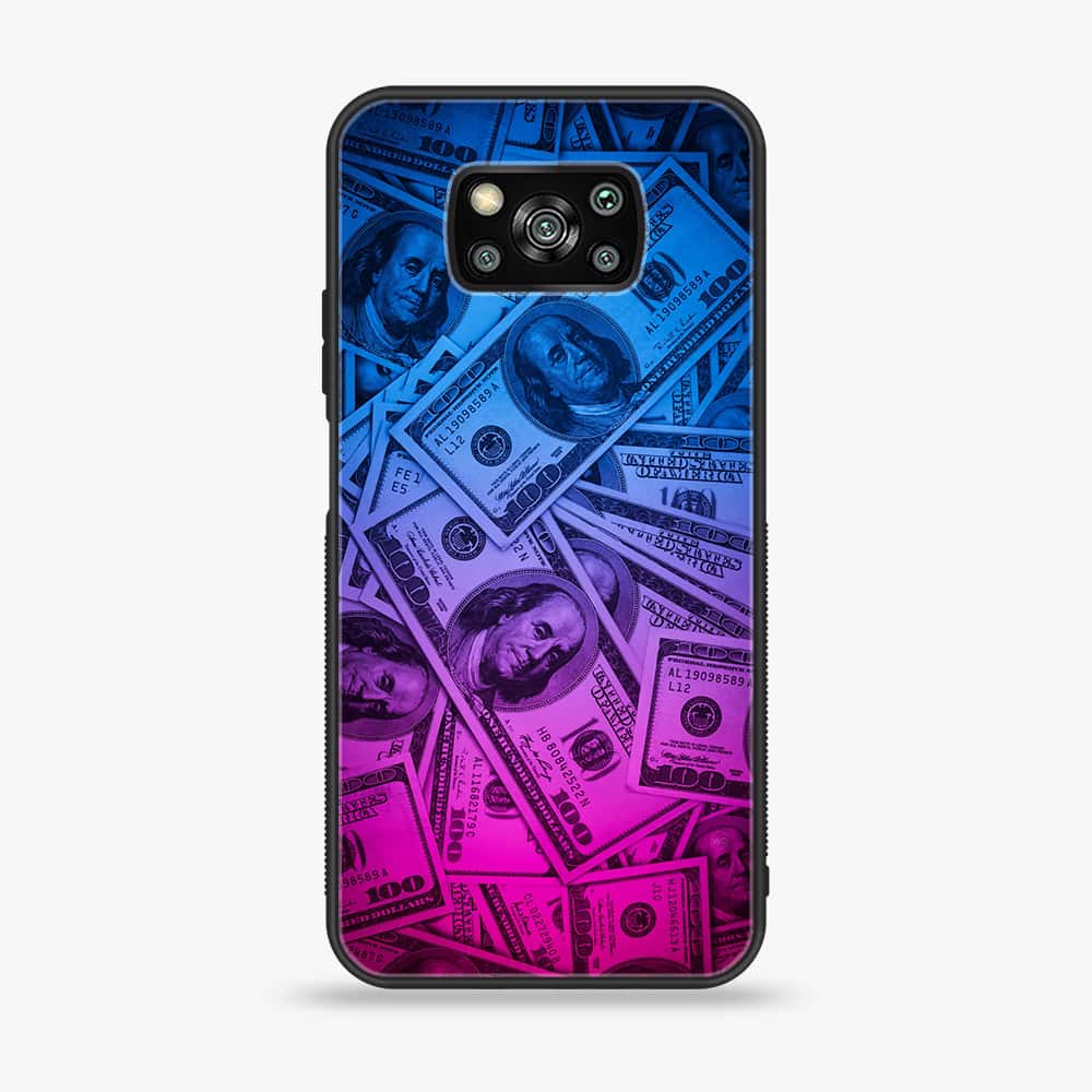 Xiaomi Poco X3- Dollar Series - Premium Printed Glass soft Bumper shock Proof Case