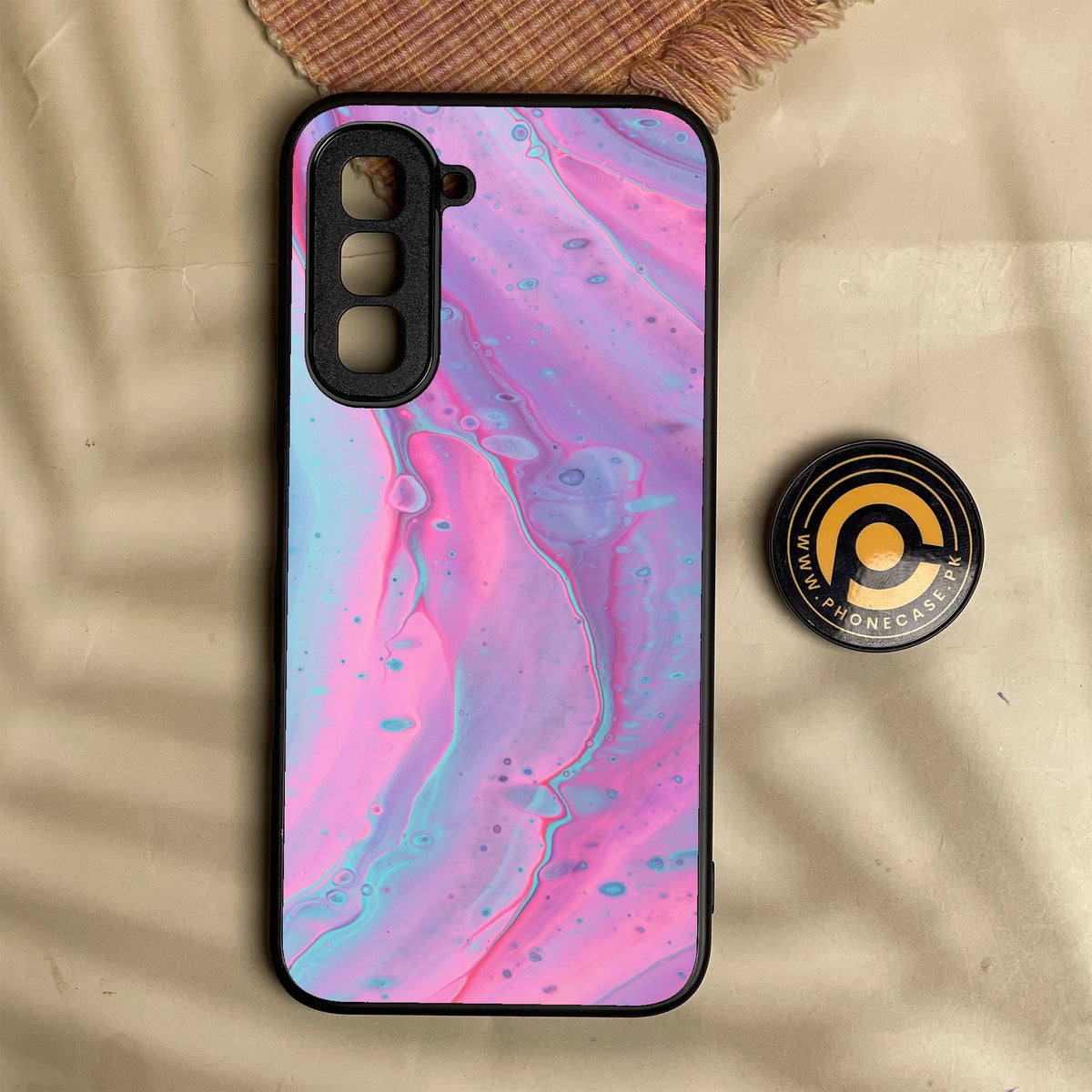 Infinix Hot 70 - Pink Marble 2.0 Design 1 - Premium Metal Printed Soft Bumper Shock Proof Case