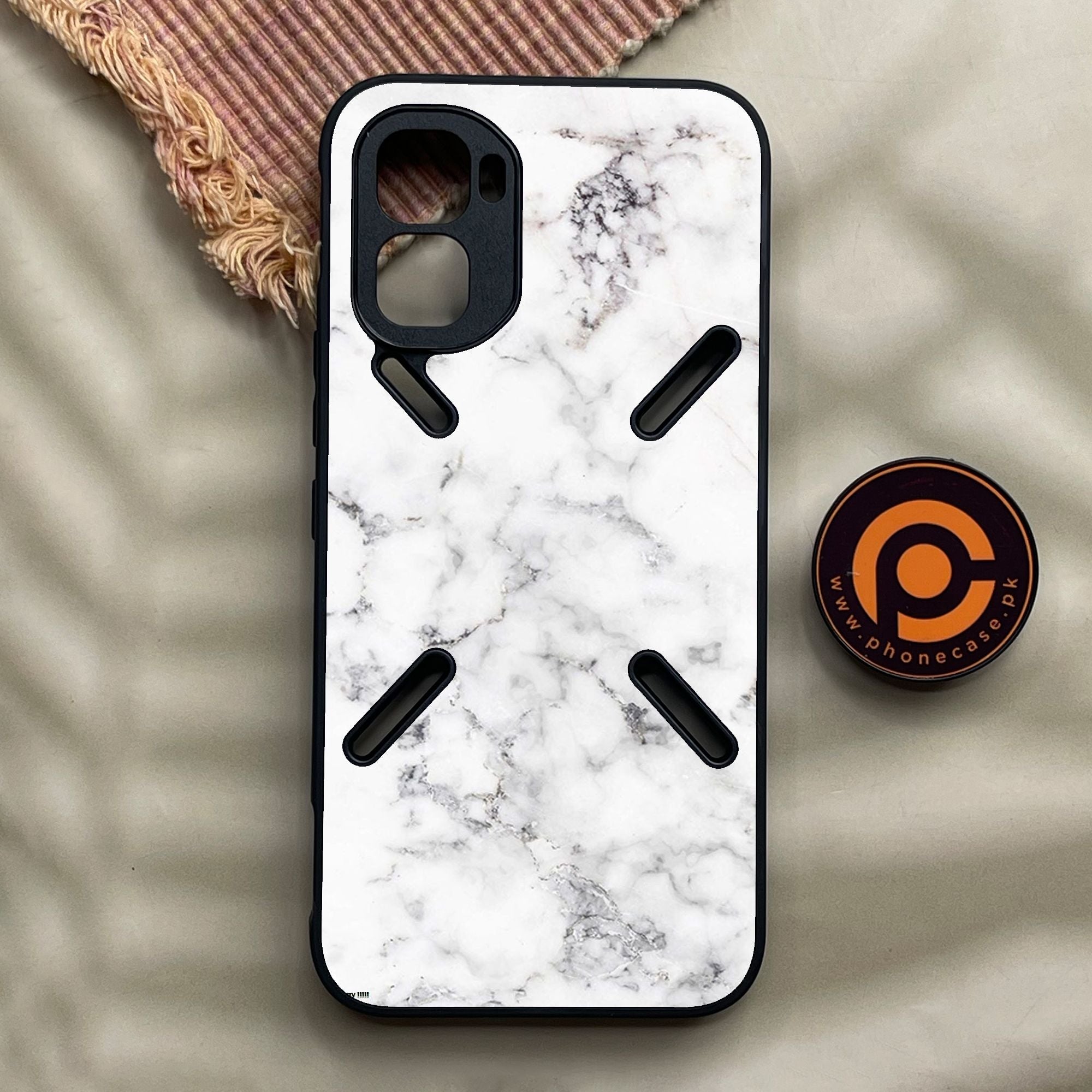 Infinix GT 50 Pro - White Design 10 - Premium Metal Printed Soft Bumper Shock Proof Case