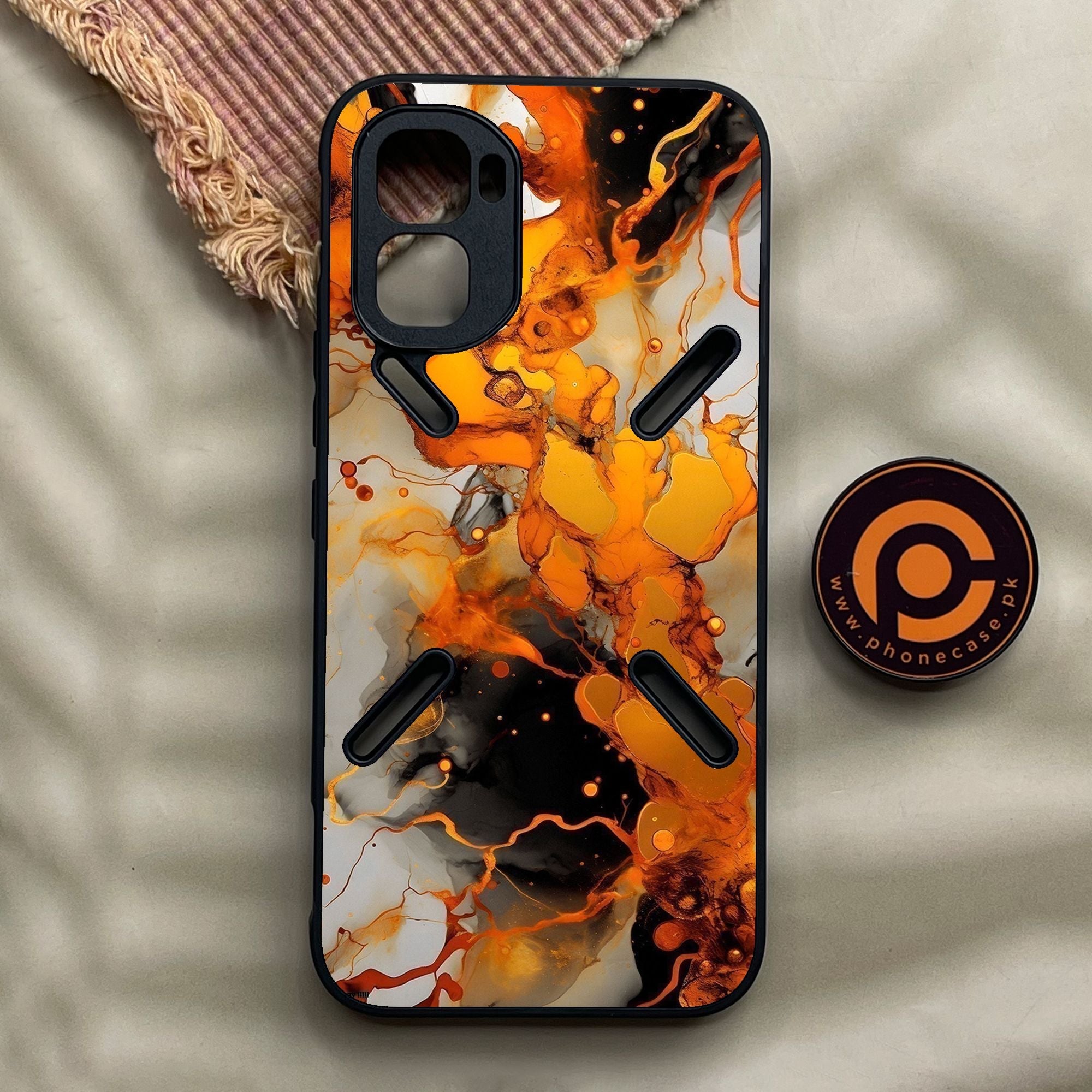 Infinix GT 50 Pro - Liquid Marble Design 2 - Premium Metal Printed Soft Bumper Shock Proof Case