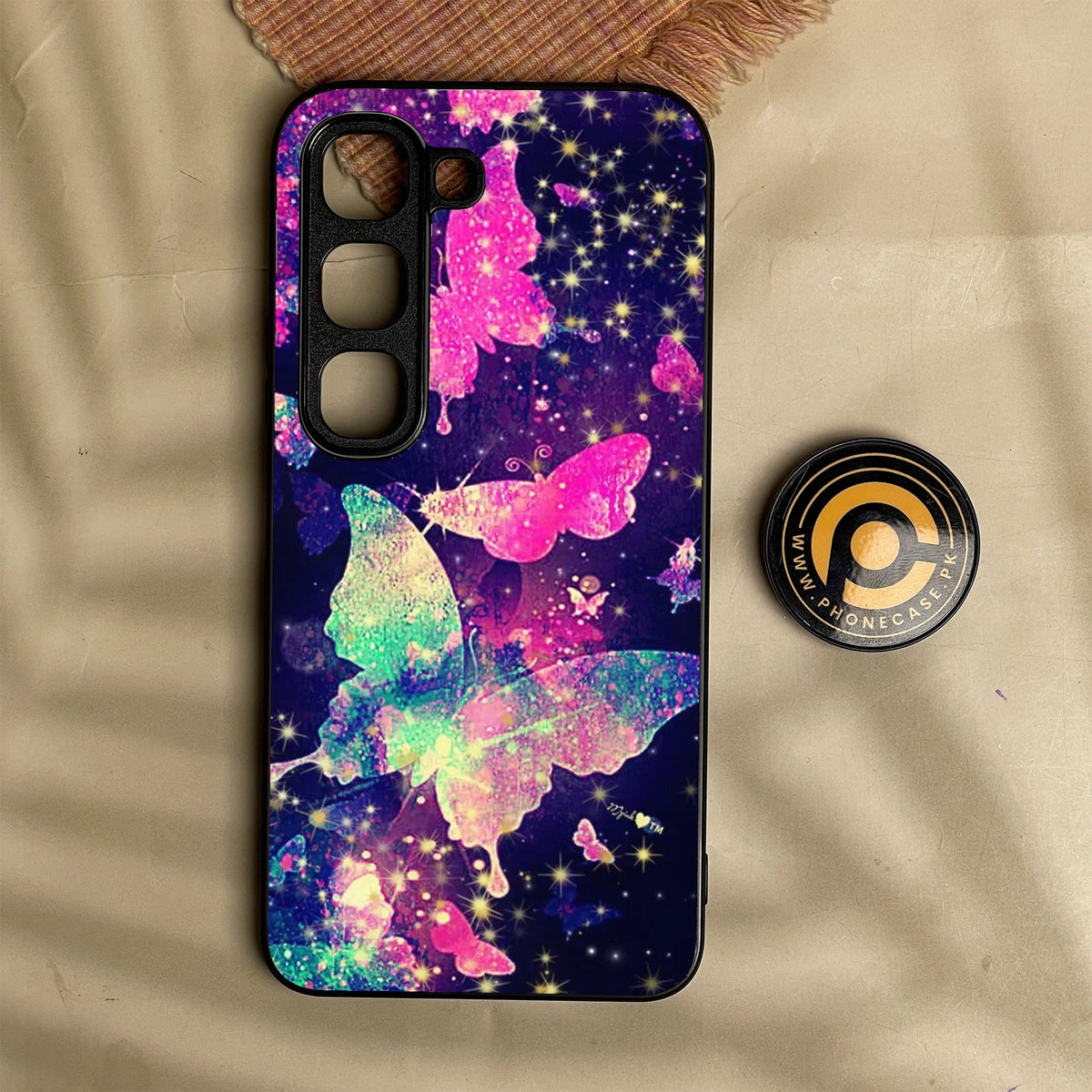 Infinix Hot 70 Pro - Butterflies Design 9 - Premium Metal Printed Soft Bumper Shock Proof Case