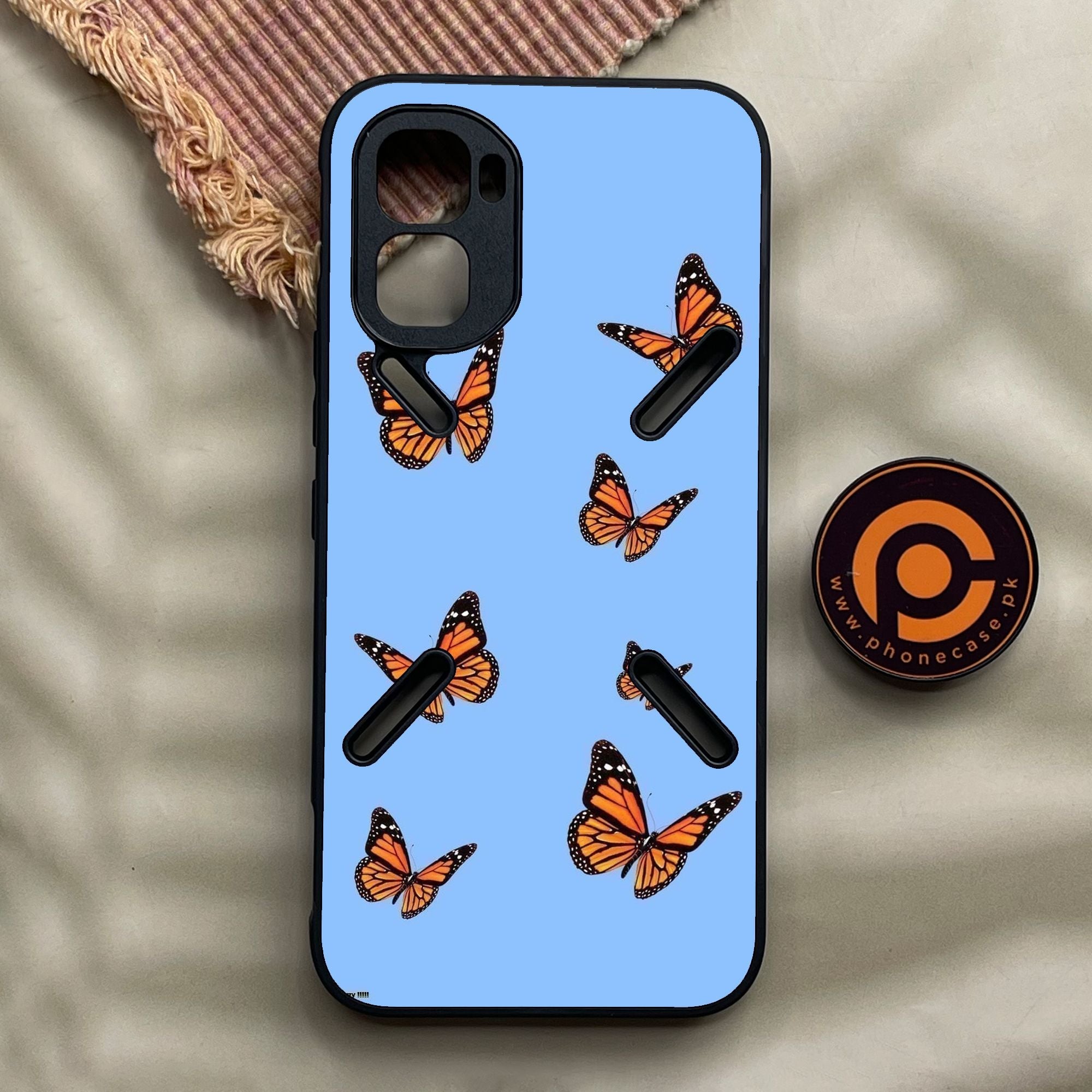 Infinix GT 50 Pro - Butterflies Design 3 - Premium Metal Printed Soft Bumper Shock Proof Case
