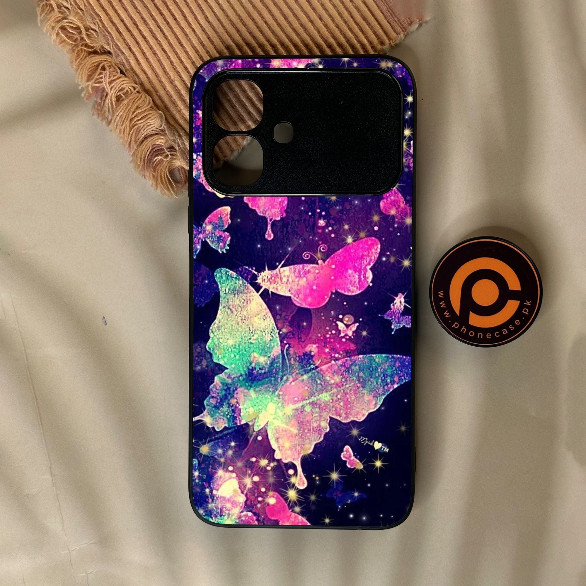 Infinix Smart 20 - Butterflies Design 9 - Premium Metal Printed Soft Bumper Shock Proof Case