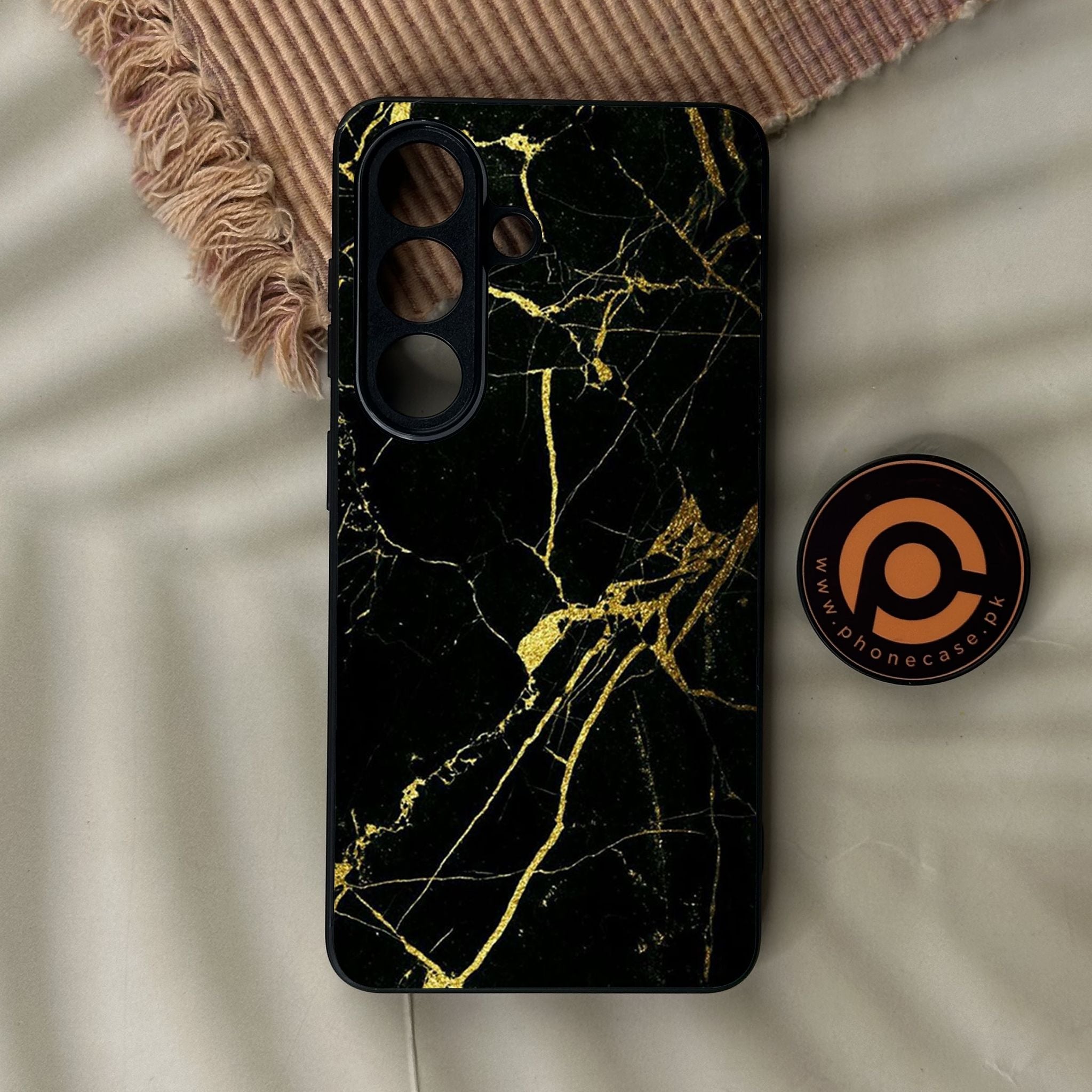Galaxy S26 - Black Marble Design 3 - Premium Metal Printed Soft Bumper Shock Proof Case