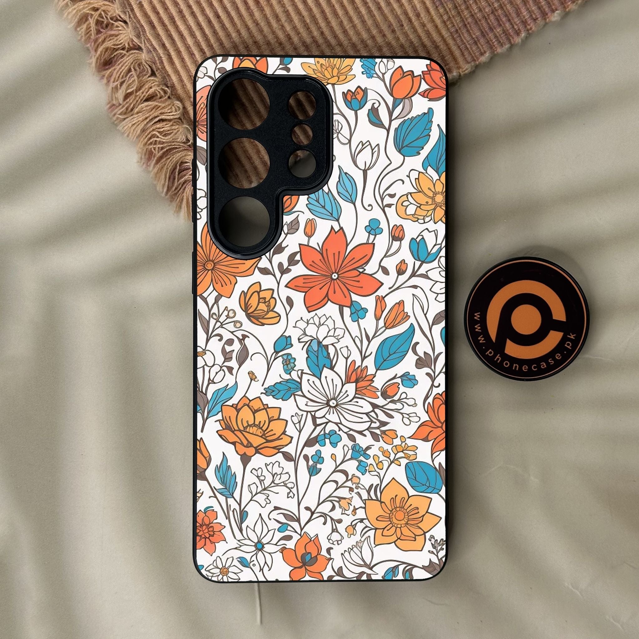 Galaxy S26 Ultra - Floral Series Design 9 - Premium Metal Printed Soft Bumper Shock Proof Case