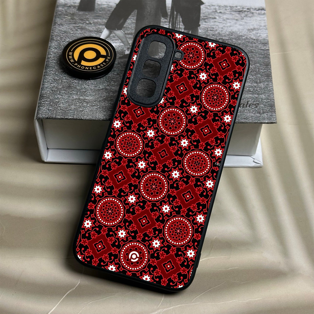 Infinix Hot 70 - Ajrak Design 6 - Premium Metal Printed Soft Bumper Shock Proof Case