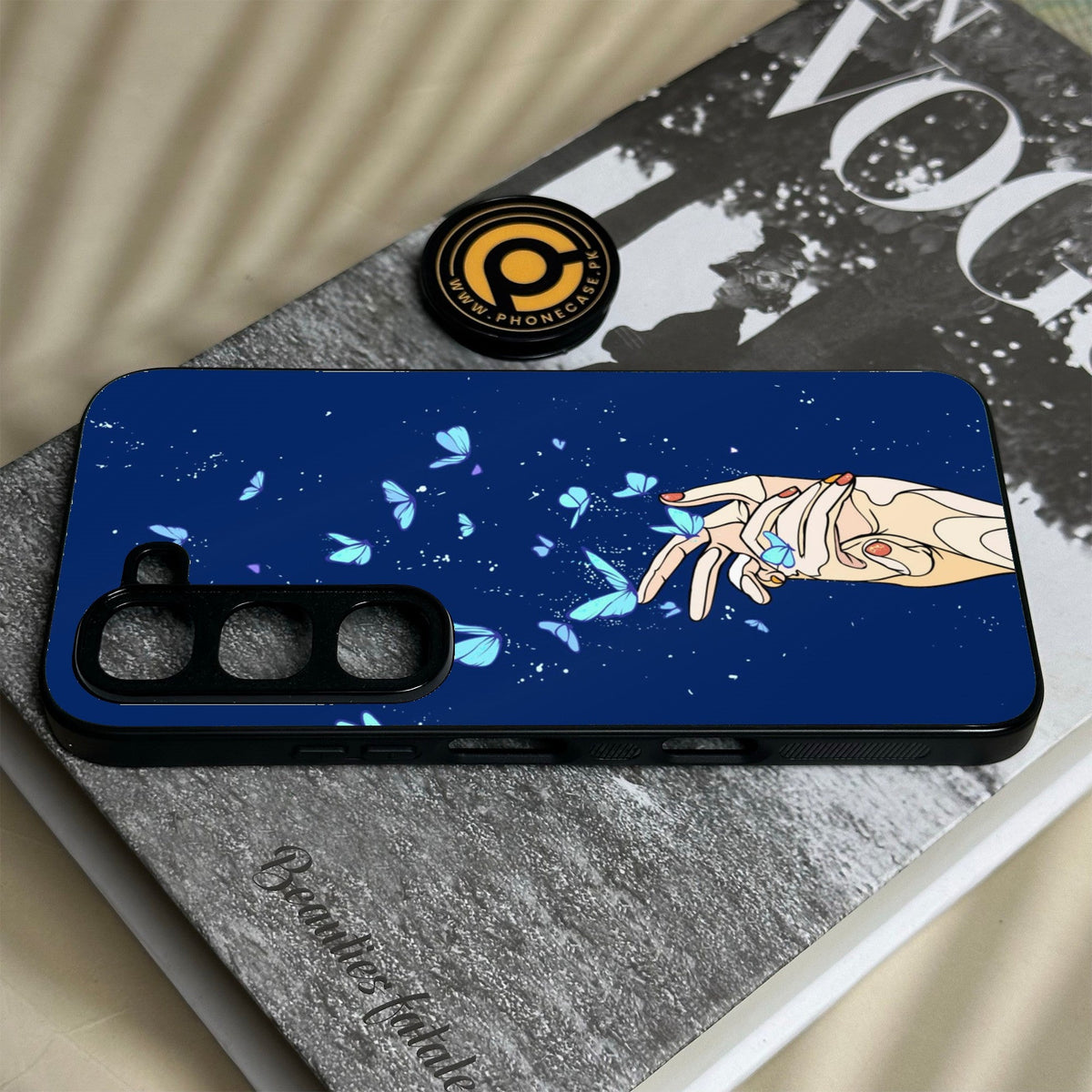 Infinix Hot 70 Pro - Butterflies Design 2 - Premium Metal Printed Soft Bumper Shock Proof Case