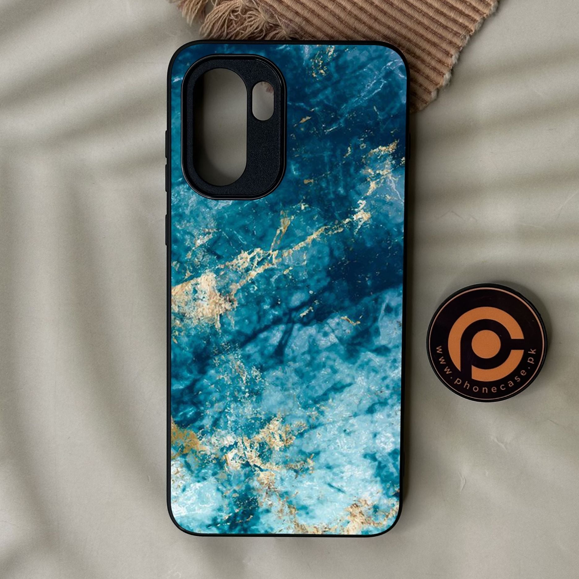 OnePlus 15R - Blue Marble Design 4 - Premium Metal Printed Soft Bumper Shock Proof Case