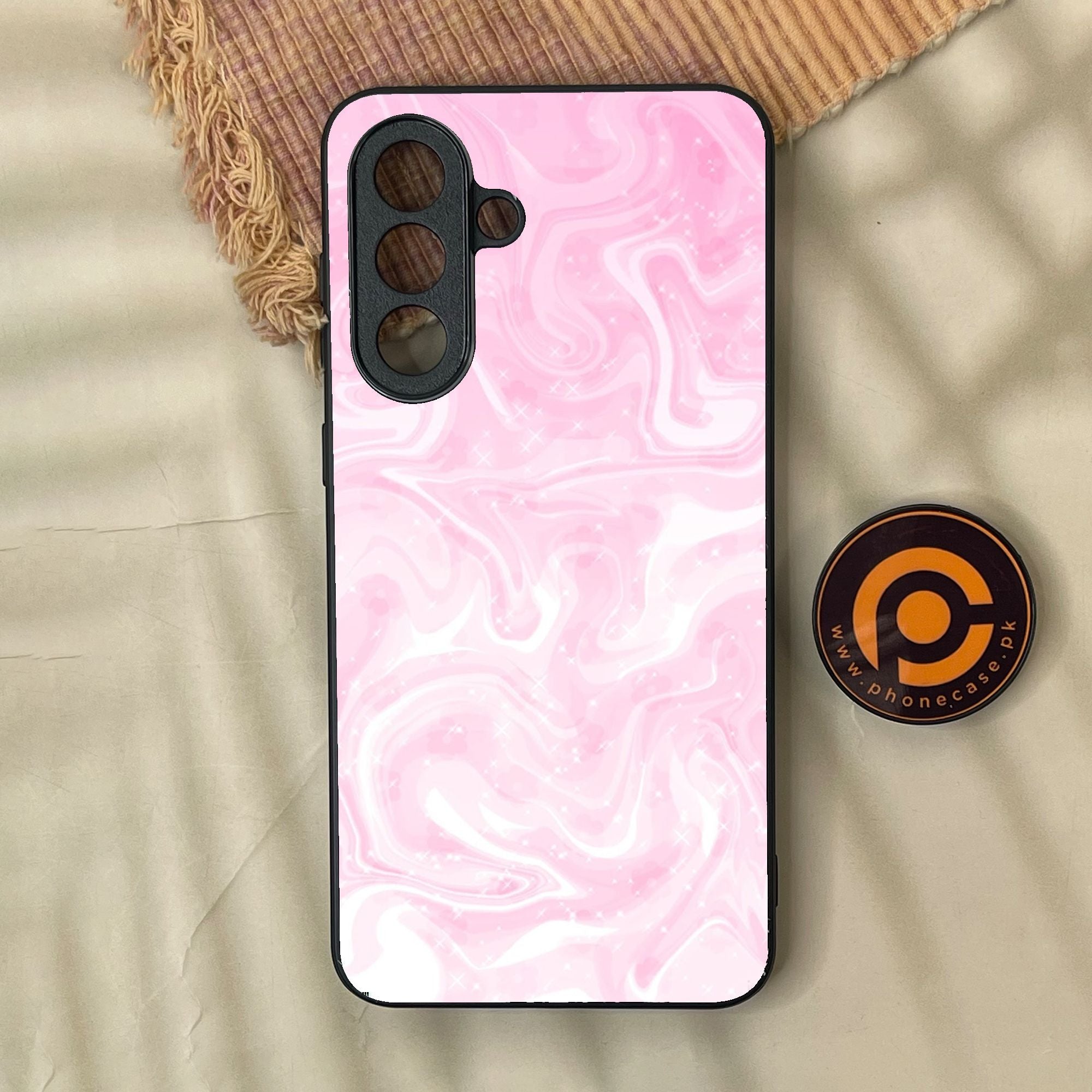 Samsung Galaxy A37 - Pink Design 9 - Premium Metal Printed Soft Bumper Shock Proof Case