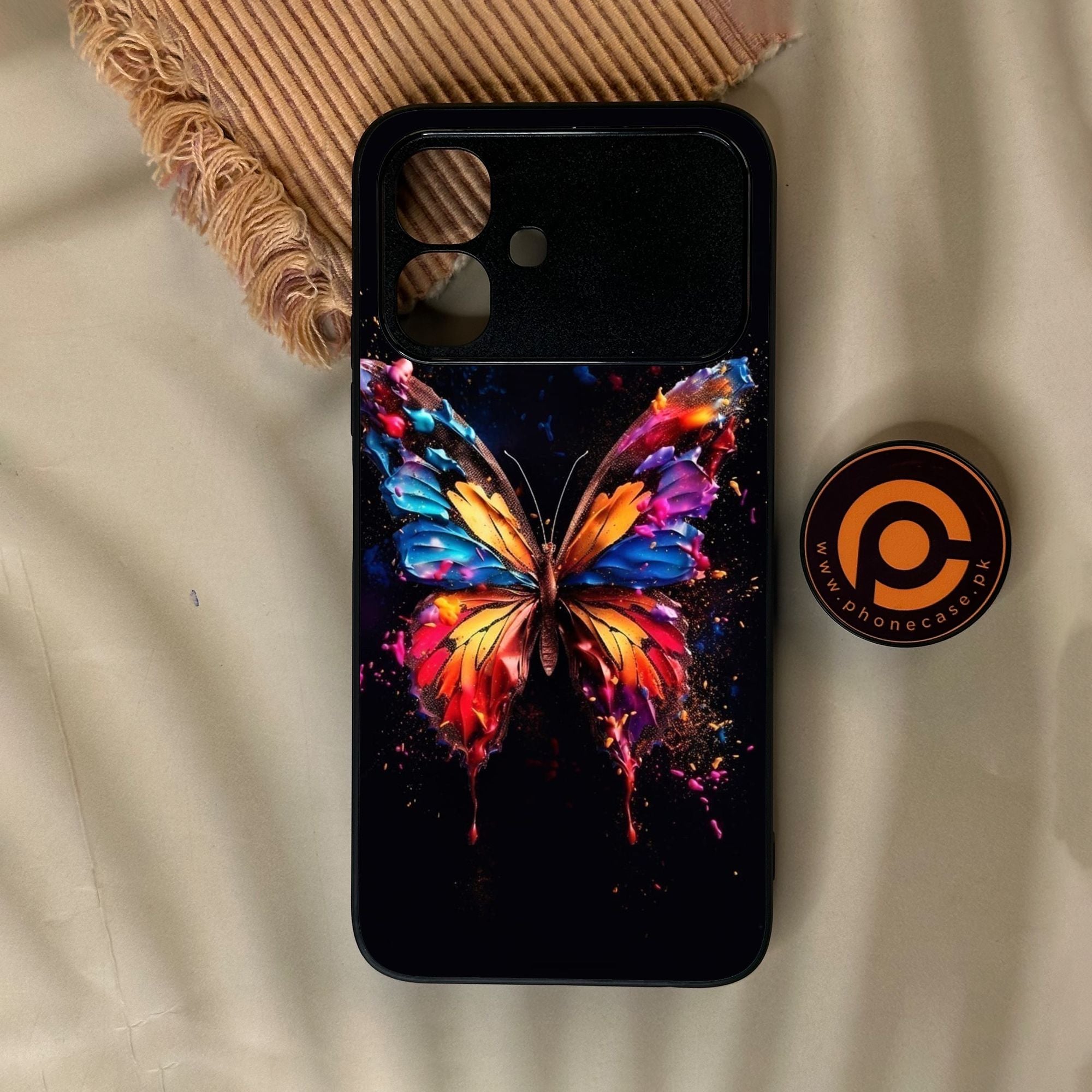 Infinix Smart 20 - Butterflies Design 7 - Premium Metal Printed Soft Bumper Shock Proof Case