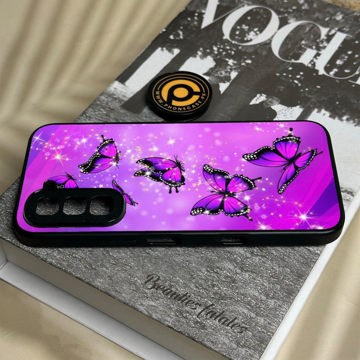 Infinix Hot 70 - Butterflies Design 8 - Premium Metal Printed Soft Bumper Shock Proof Case
