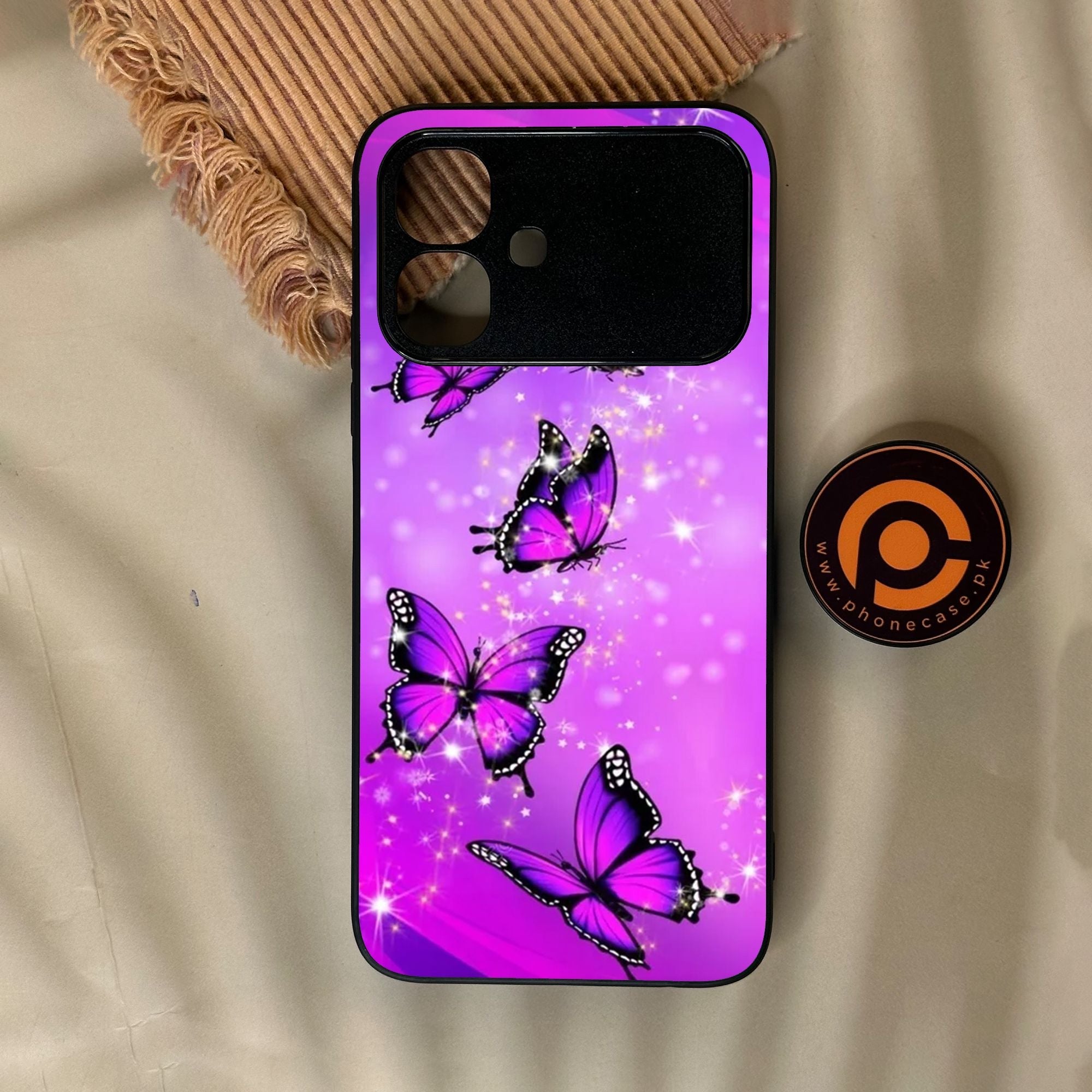 Infinix Smart 20 - Butterflies Design 8 - Premium Metal Printed Soft Bumper Shock Proof Case