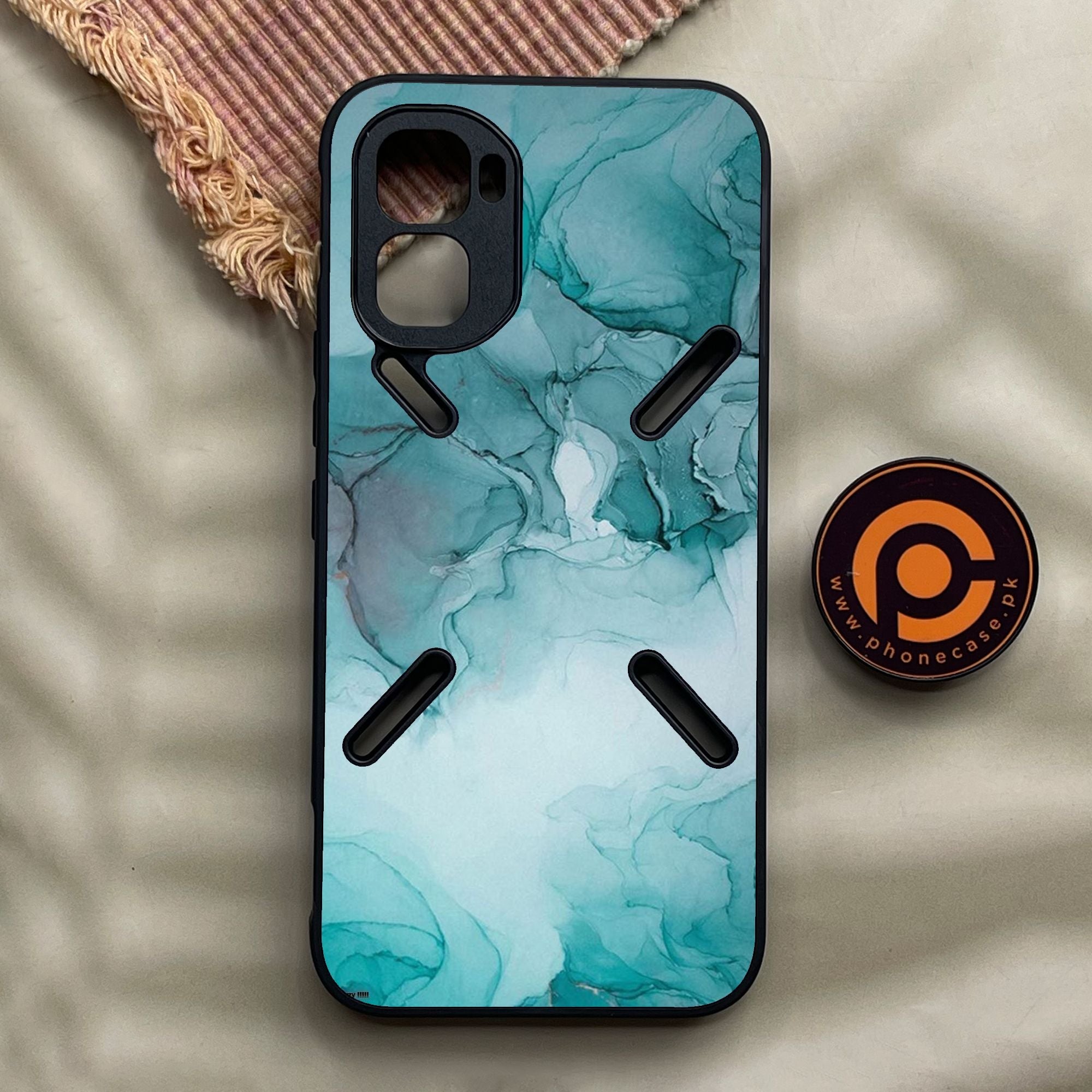 Infinix GT 50 Pro - Blue Marble Design 3 - Premium Metal Printed Soft Bumper Shock Proof Case