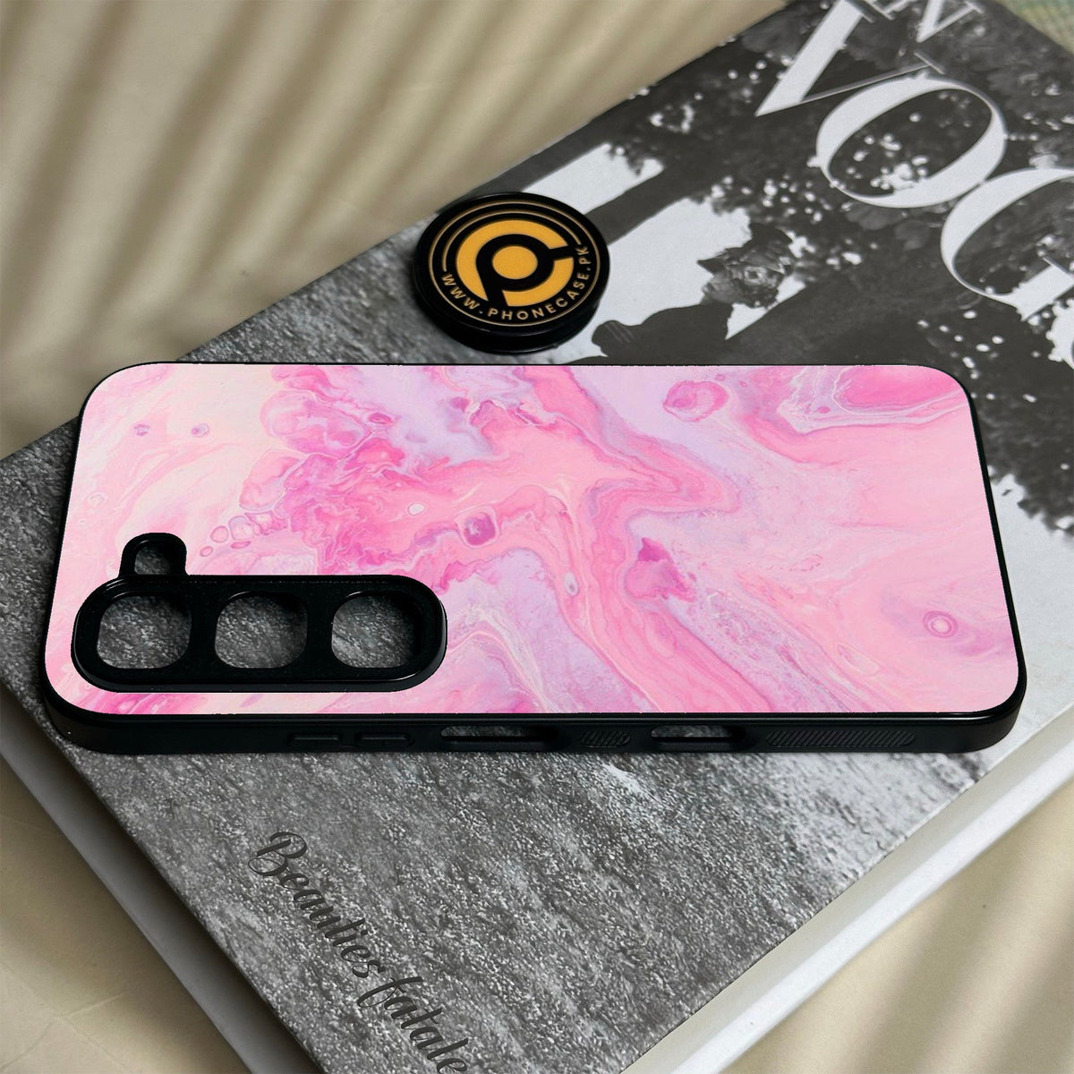 Infinix Hot 70 Pro - Pink Design 6 - Premium Metal Printed Soft Bumper Shock Proof Case