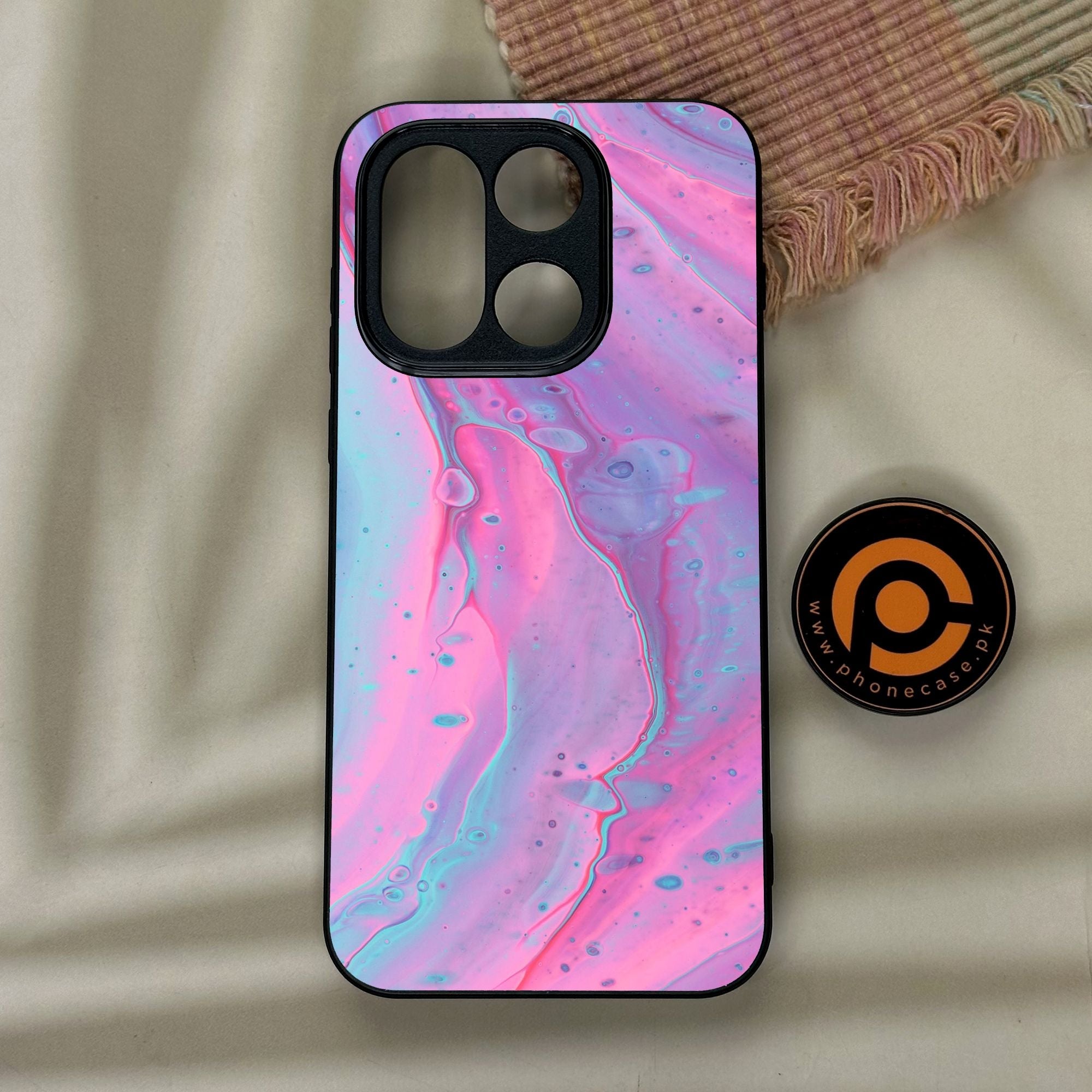 OnePlus 15 - Pink Marble 2.0 Design 1 - Premium Metal Printed Soft Bumper Shock Proof Case