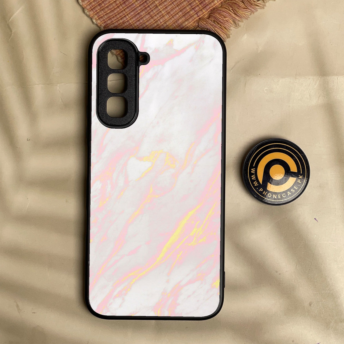 Infinix Hot 70 - Pink Design 7 - Premium Metal Printed Soft Bumper Shock Proof Case