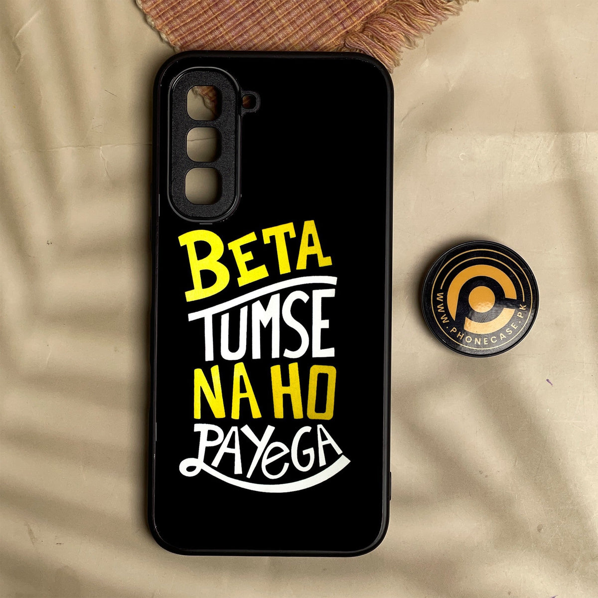 Infinix Hot 70 - Beta Tum Se Na Ho Payega - Premium Metal Printed Soft Bumper Shock Proof Case