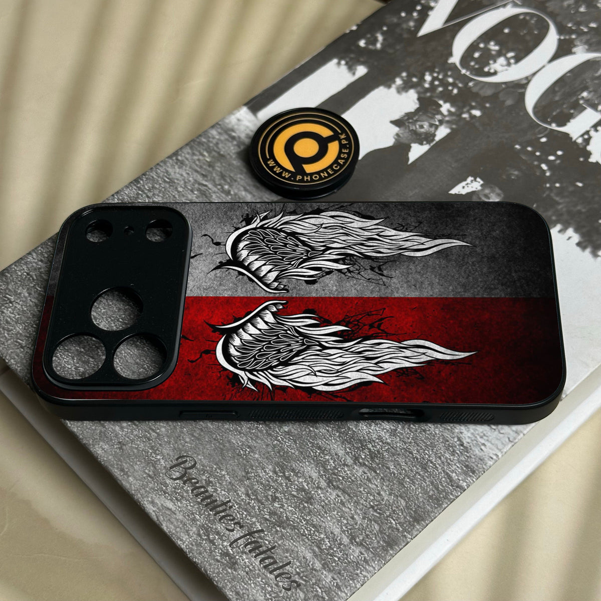 Iphone 18 Pro - Angel Wings Design 2 - Premium Metal Printed Soft Bumper Shock Proof Case