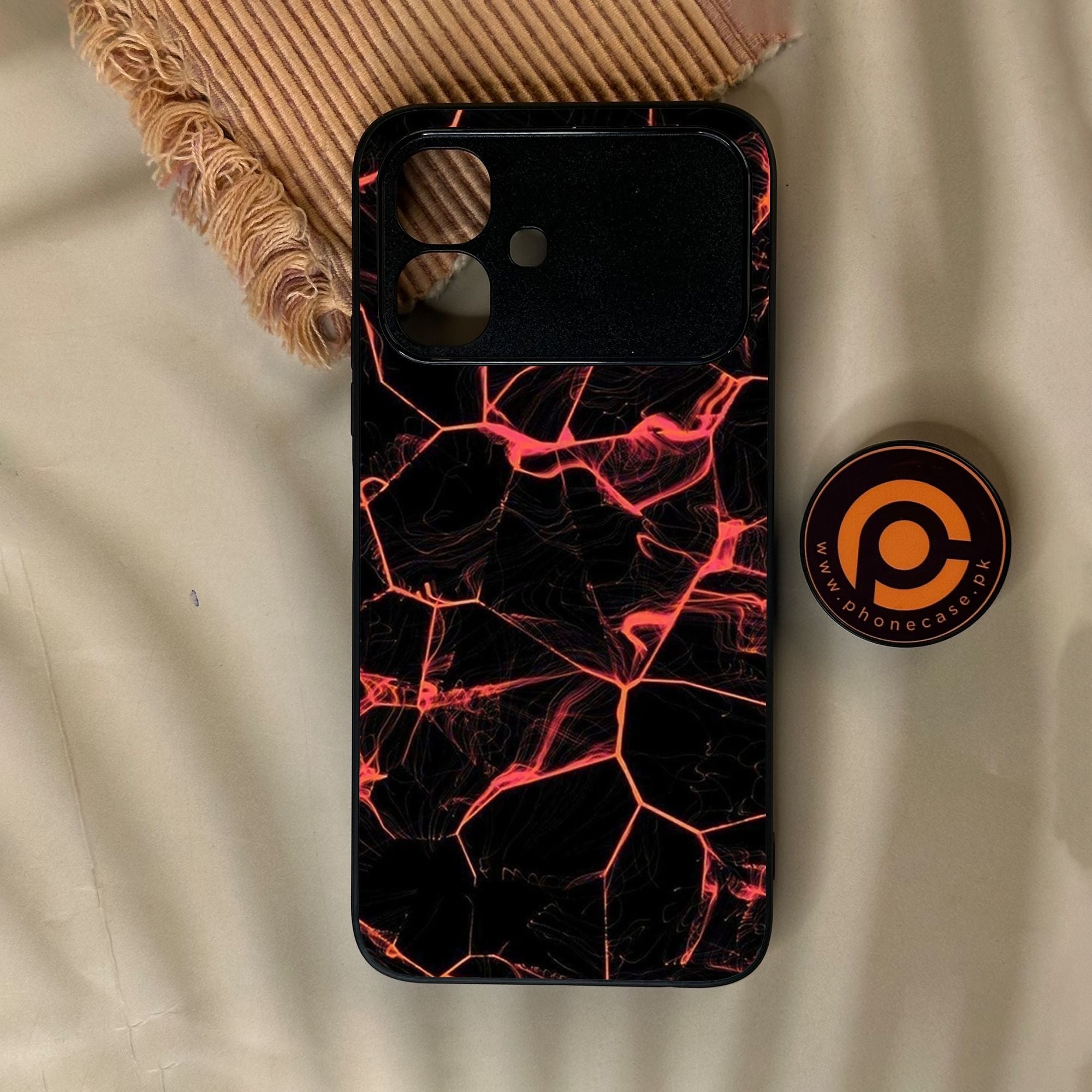 Infinix Smart 20 - Black Marble Design 8 - Premium Metal Printed Soft Bumper Shock Proof Case