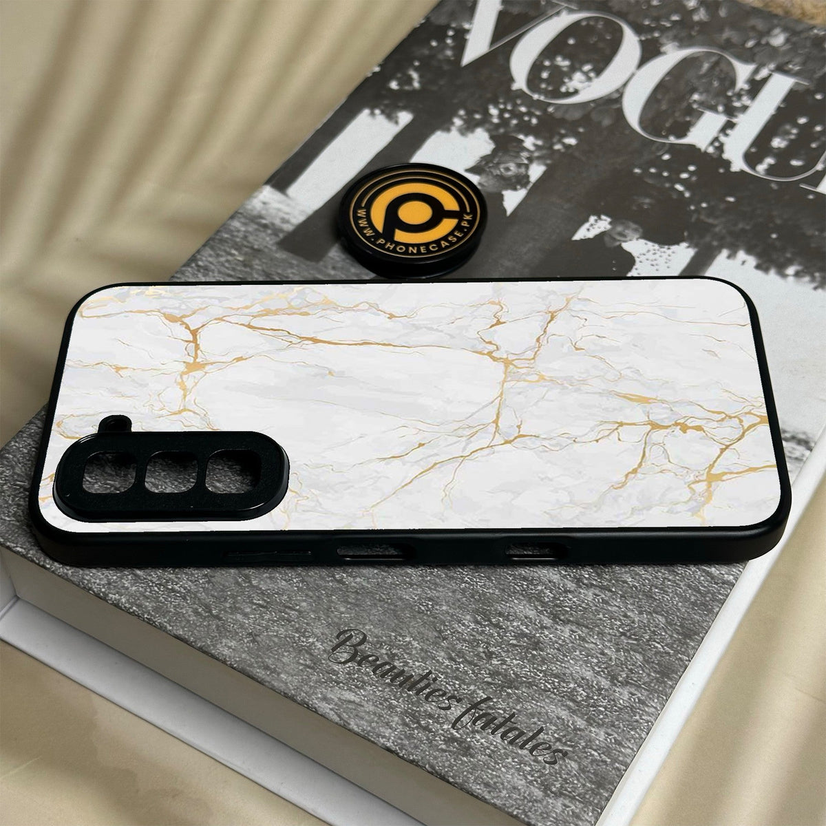 Infinix Hot 70 - White Design 8 - Premium Metal Printed Soft Bumper Shock Proof Case