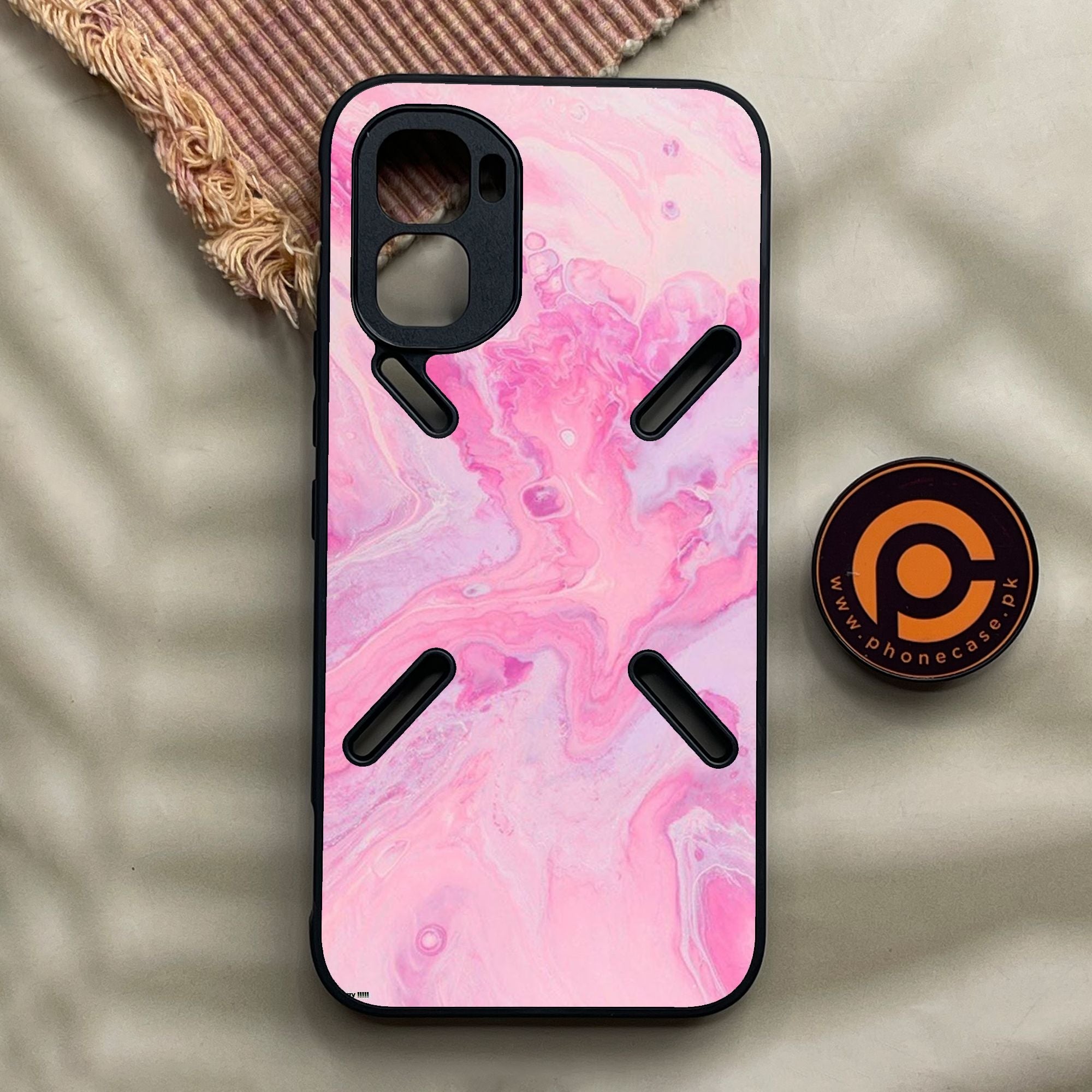 Infinix GT 50 Pro - Pink Design 6 - Premium Metal Printed Soft Bumper Shock Proof Case