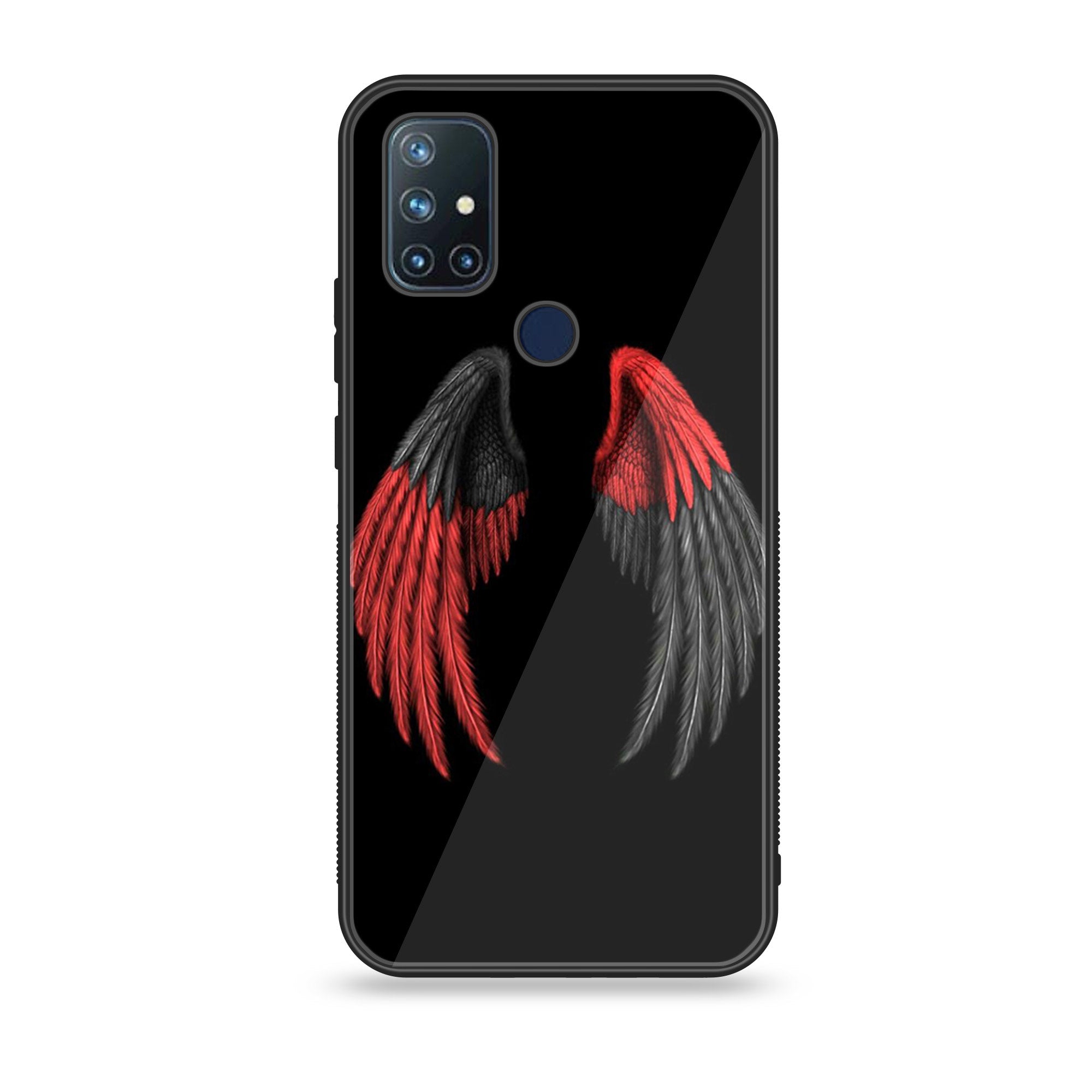 OnePlus Nord N10- Angel Wings Series - Premium Printed Glass soft Bumper shock Proof Case