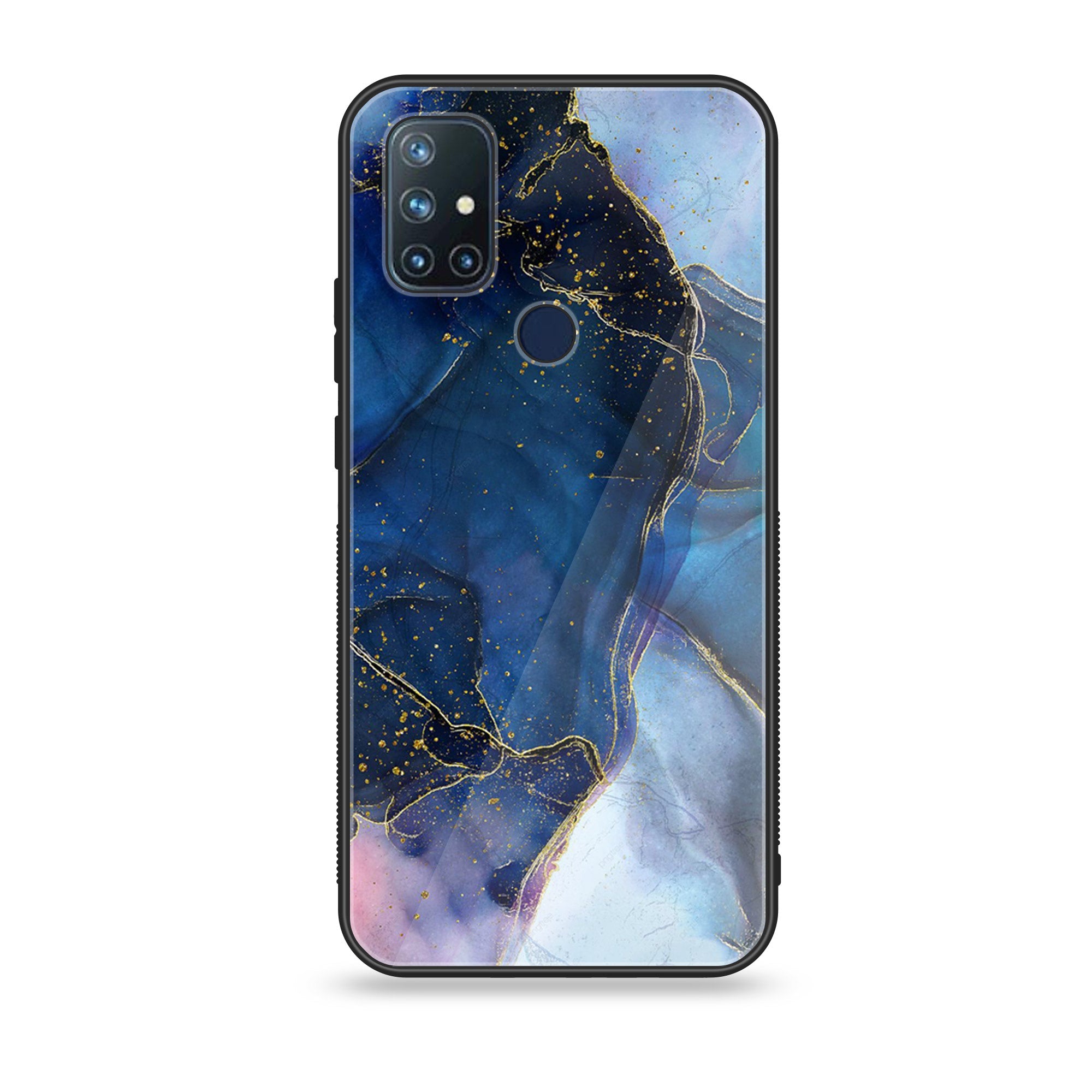OnePlus Nord N10- Blue Marble Design 7- Premium Metal Printed soft Bumper Shock Proof Case CS-11384