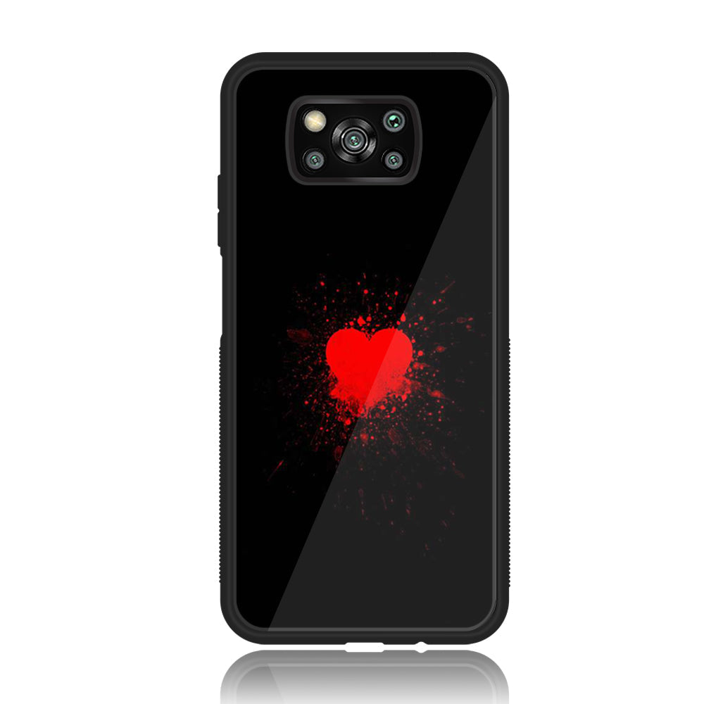 Xiaomi Poco X3 - Heart Series - Premium Printed Glass soft Bumper shock Proof Case