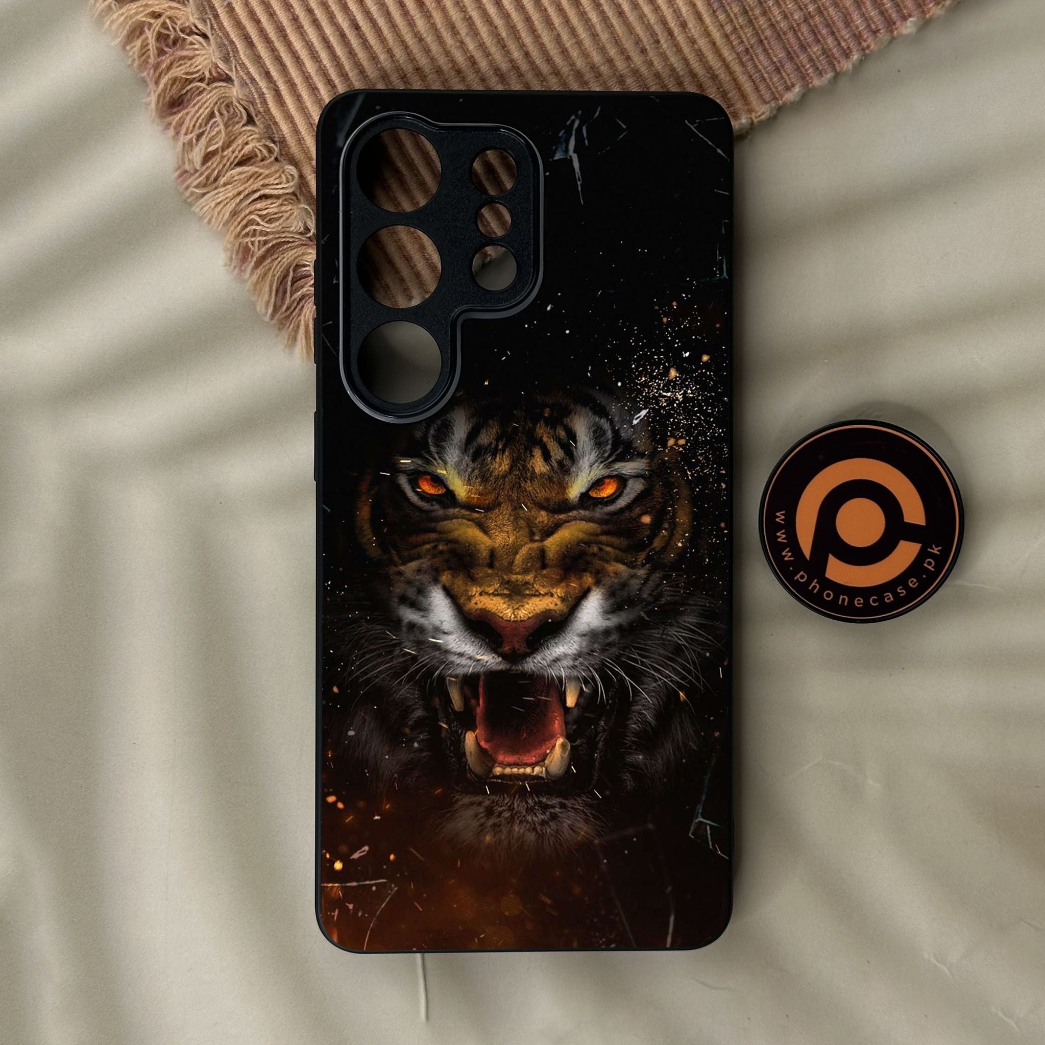Galaxy S26 Ultra - Tiger Design 9 - Premium Metal Printed Soft Bumper Shock Proof Case