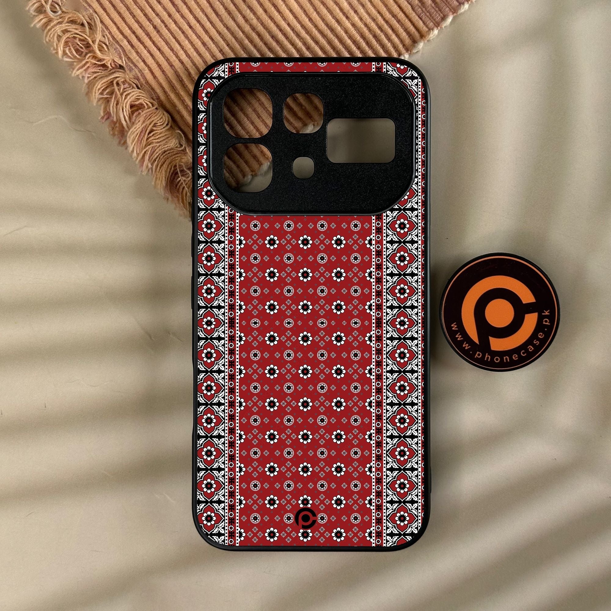 Infinix Note 60 Pro - Ajrak Design 12 - Premium Metal Printed Soft Bumper Shock Proof Case