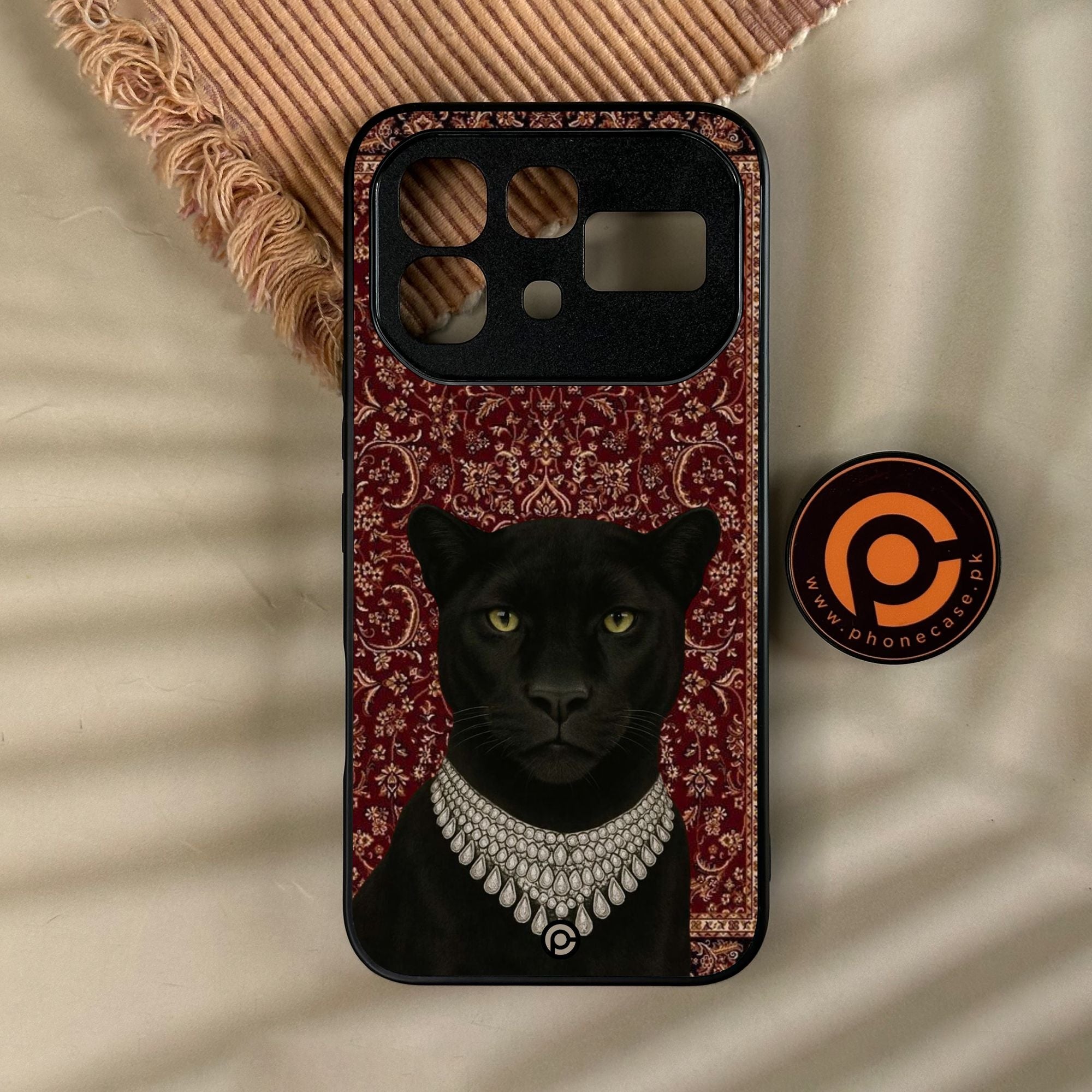 Infinix Note 60 - Black Panther - Premium Metal Printed Soft Bumper Shock Proof Case