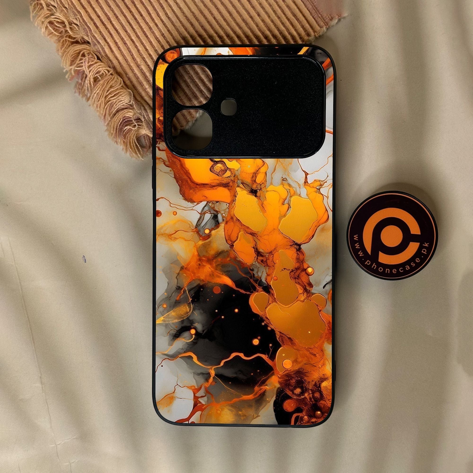 Infinix Smart 20 - Liquid Marble Design 2 - Premium Metal Printed Soft Bumper Shock Proof Case