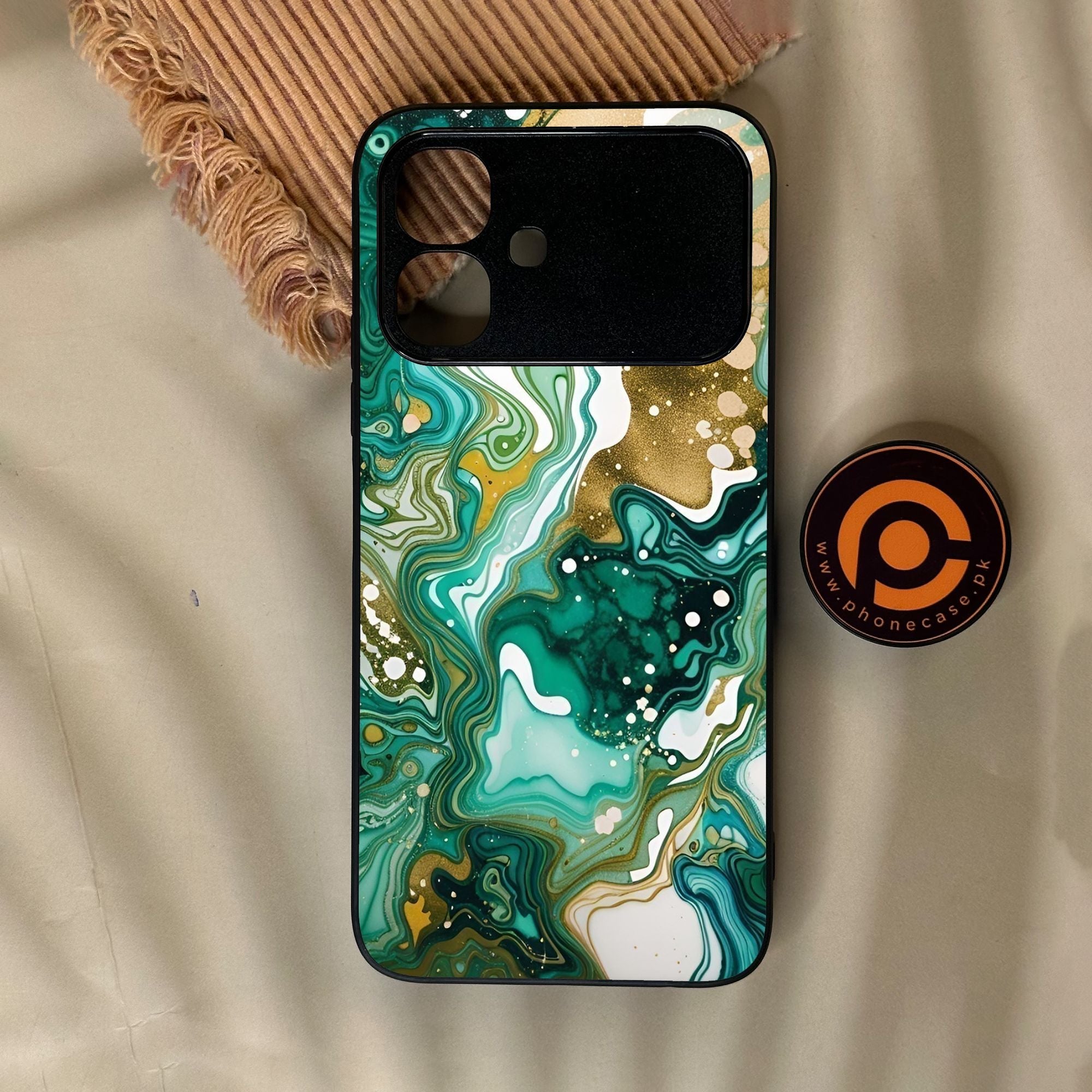 Infinix Smart 20 - Liquid 2.0 Design 8 - Premium Metal Printed Soft Bumper Shock Proof Case