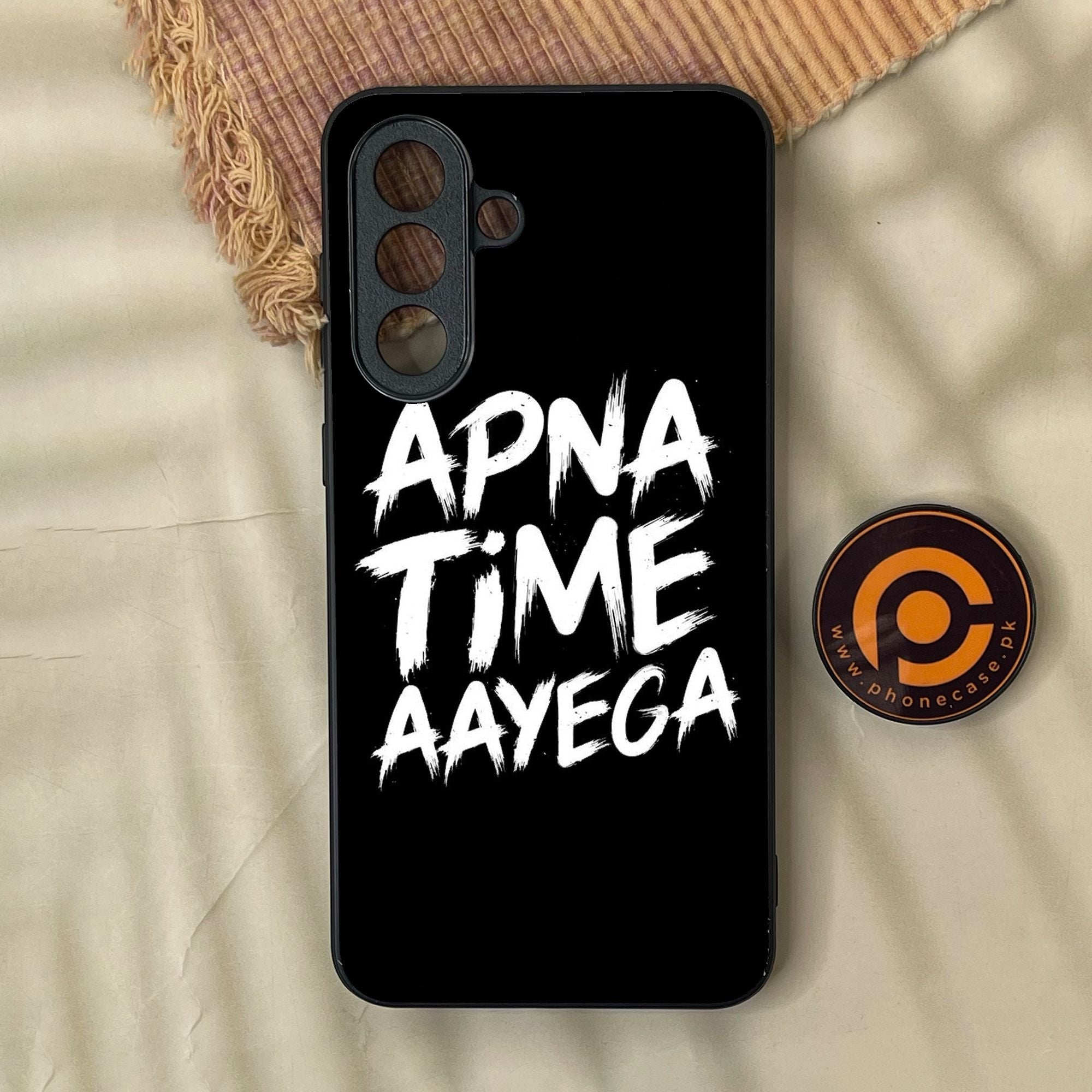 Samsung Galaxy A37 - Apna Time Ayega - Premium Metal Printed Soft Bumper Shock Proof Case