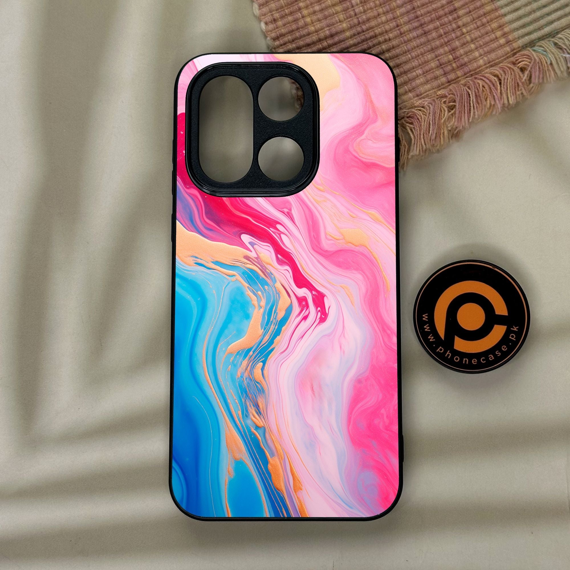 OnePlus 15 - Pink Marble 2.0 Design 3 - Premium Metal Printed Soft Bumper Shock Proof Case