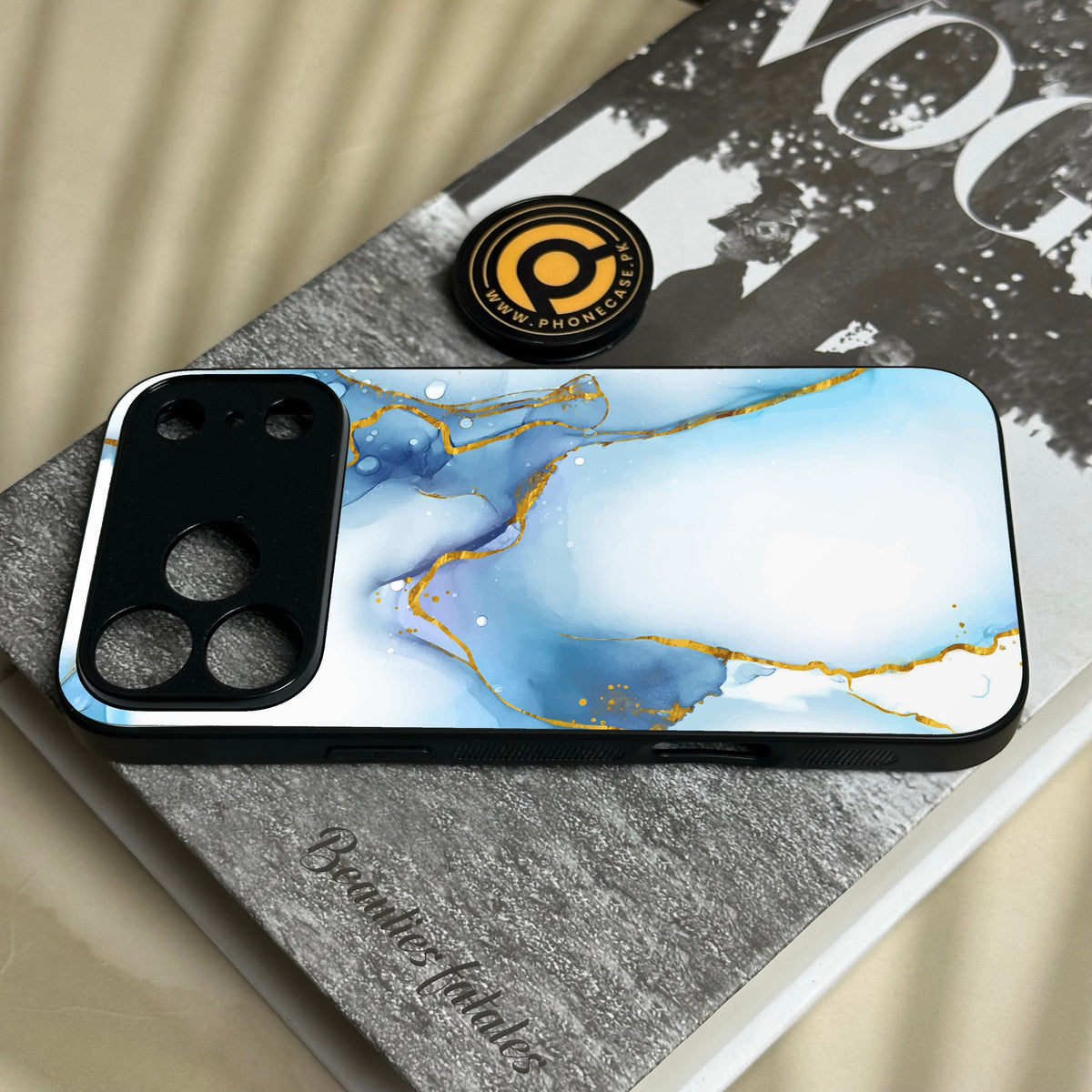 Iphone 18 Pro Max - Blue 2.0 Design 6 - Premium Metal Printed Soft Bumper Shock Proof Case