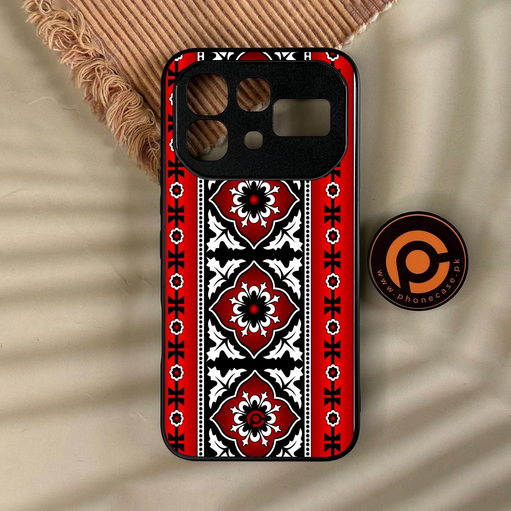 Infinix Note 60 - Ajrak Design 1 - Premium Metal Printed Soft Bumper Shock Proof Case