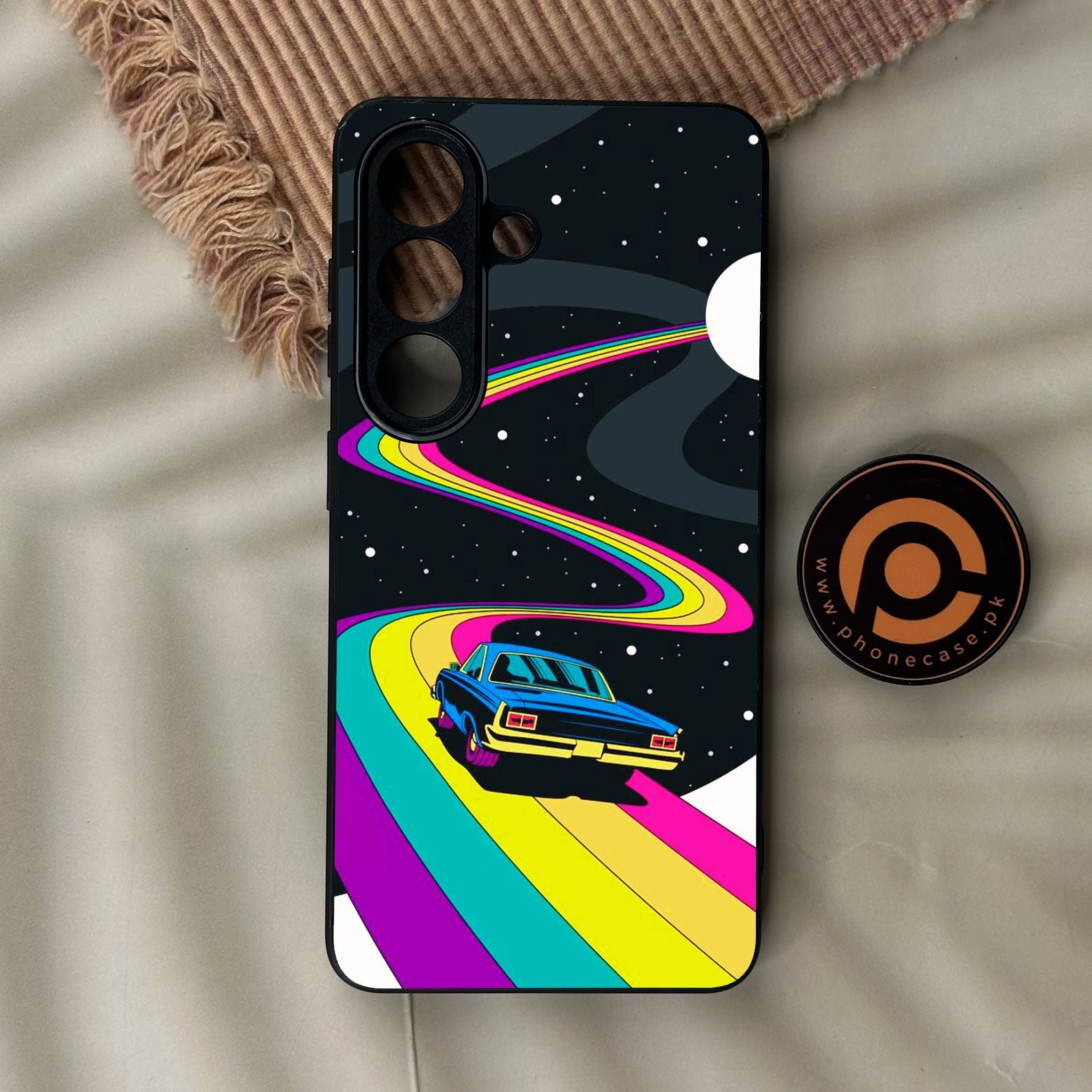 Galaxy S26 - Drive To The Moon - Premium Metal Printed Soft Bumper Shock Proof Case