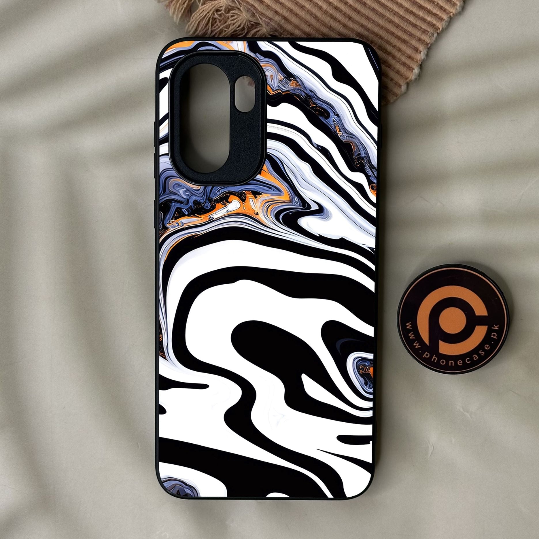 OnePlus 15R - Liquid Marble Design 10 - Premium Metal Printed Soft Bumper Shock Proof Case