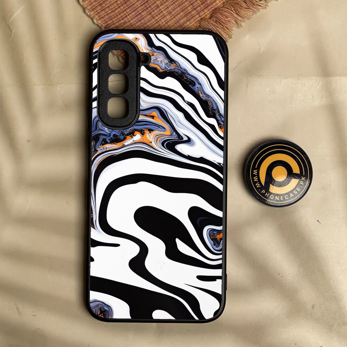 Infinix Hot 70 - Liquid Marble Design 10 - Premium Metal Printed Soft Bumper Shock Proof Case