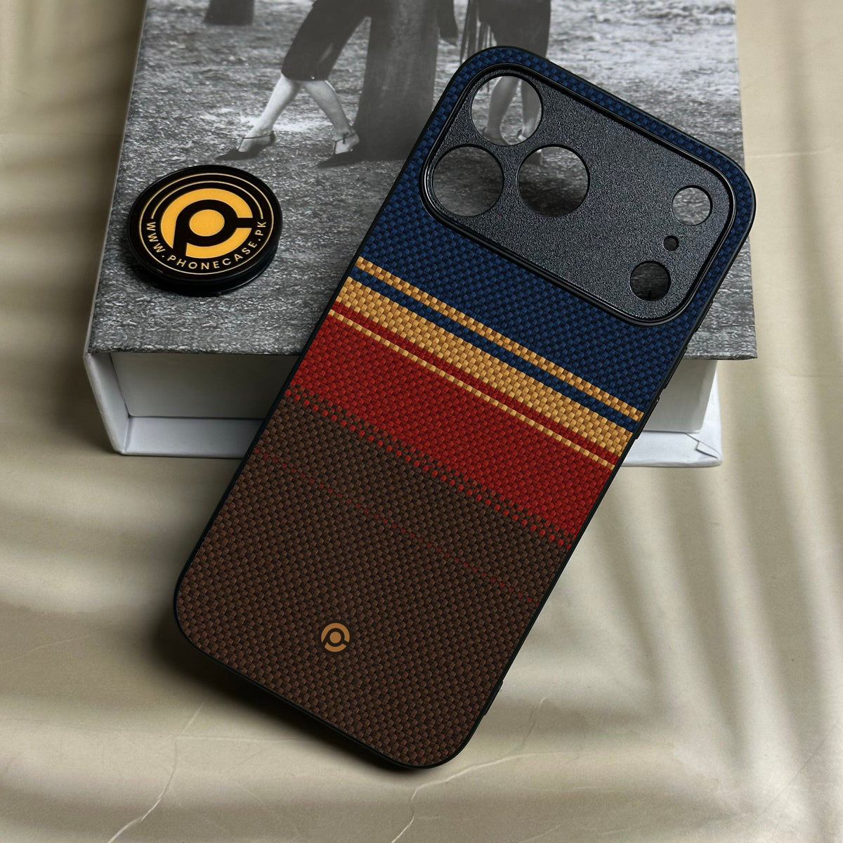 Iphone 18 Pro Max - Classic Weave Design 1 - Premium Metal Printed Soft Bumper Shock Proof Case