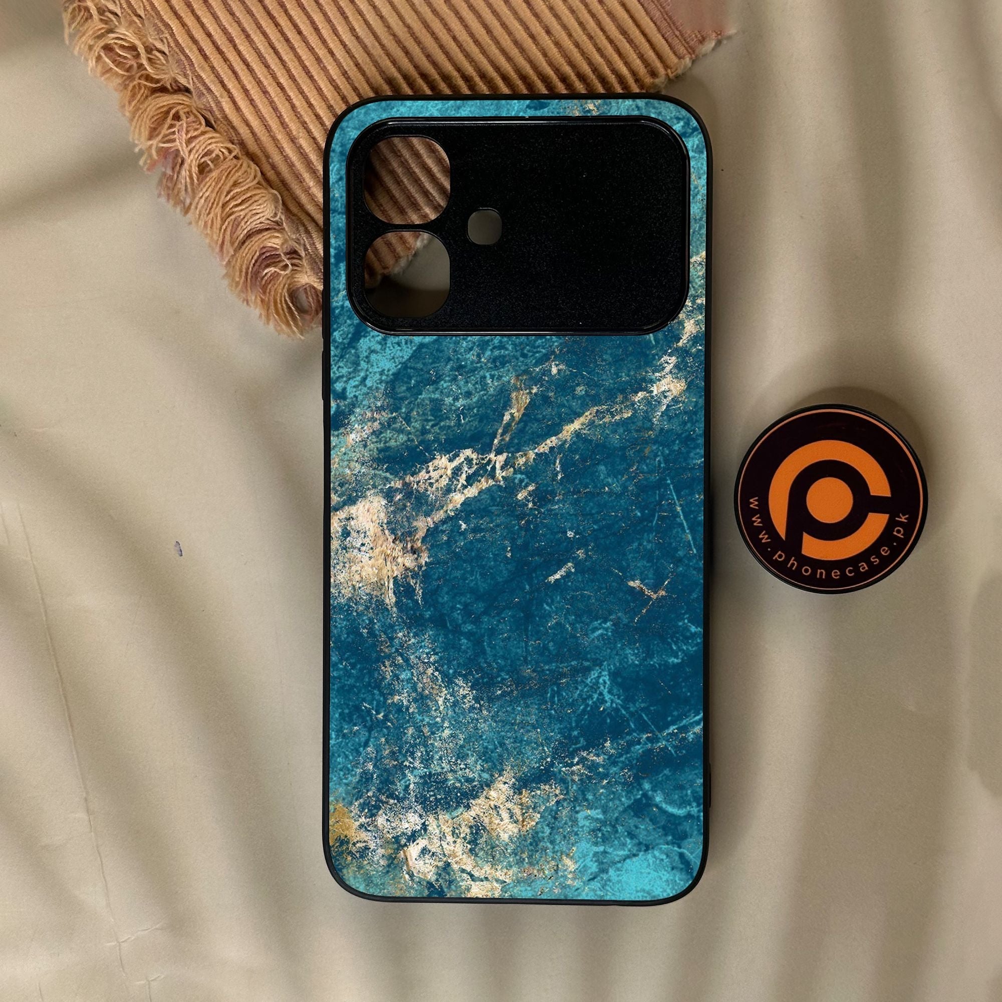 Infinix Smart 20 - Blue 2.0 Design 9 - Premium Metal Printed Soft Bumper Shock Proof Case