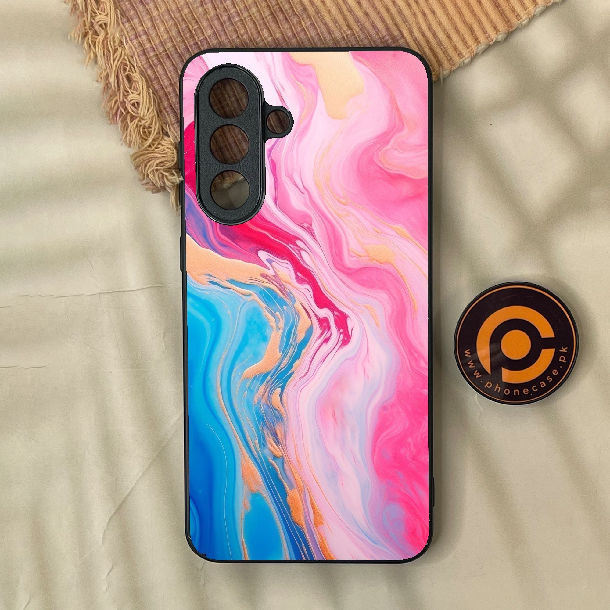 Samsung Galaxy A57 - Pink Marble 2.0 Design 3 - Premium Metal Printed Soft Bumper Shock Proof Case